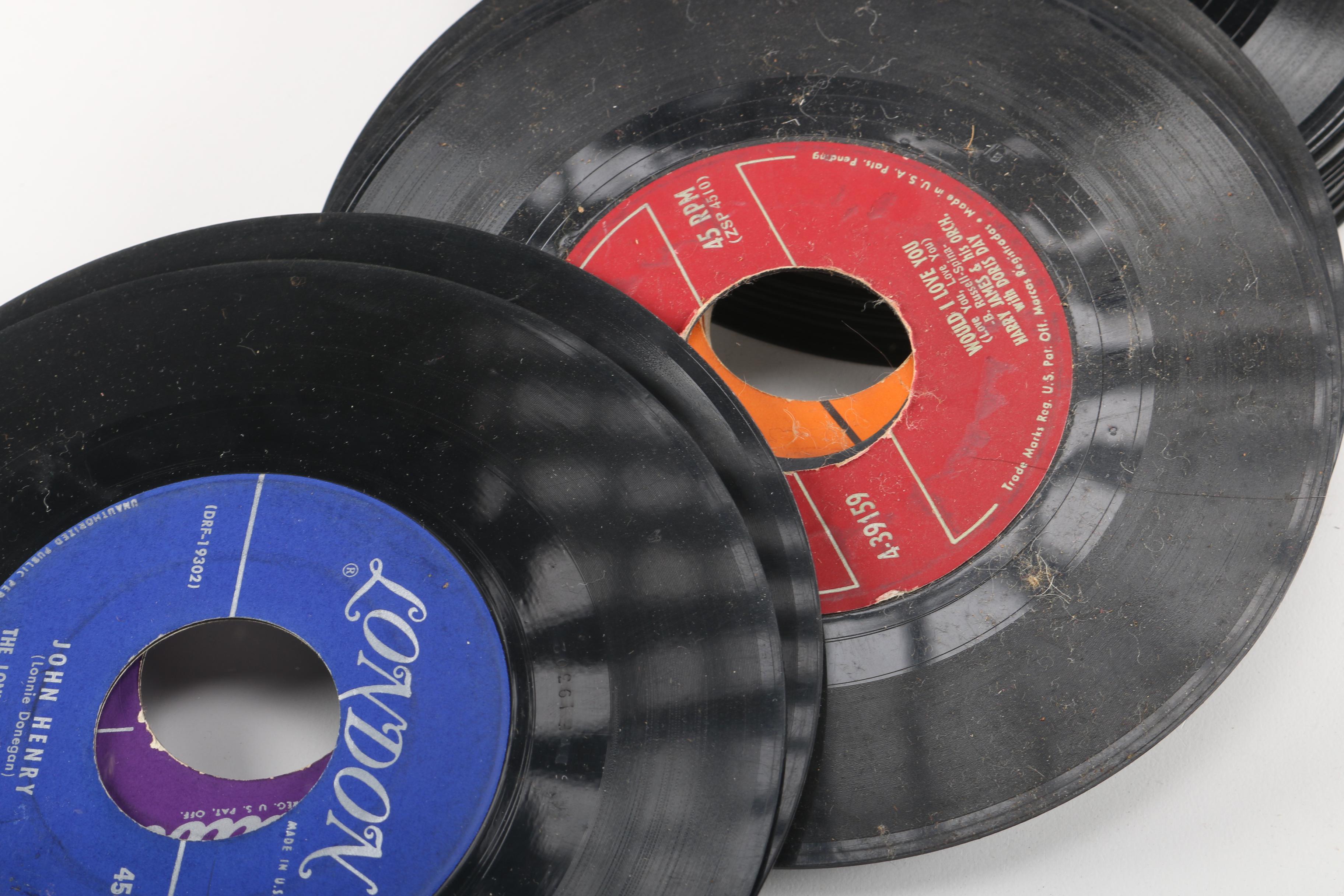 Vintage Records and Storage Box