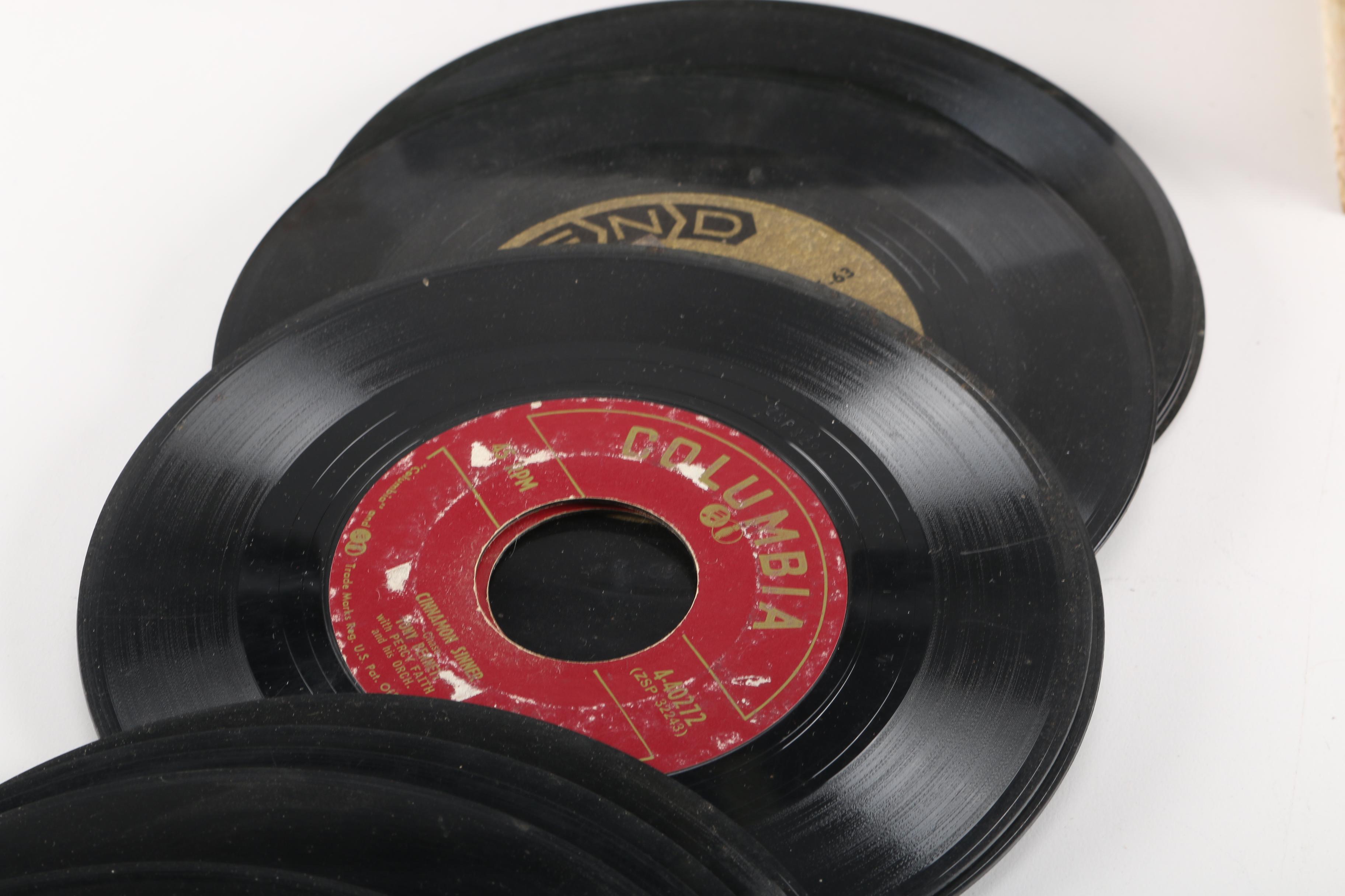 Vintage Records and Storage Box