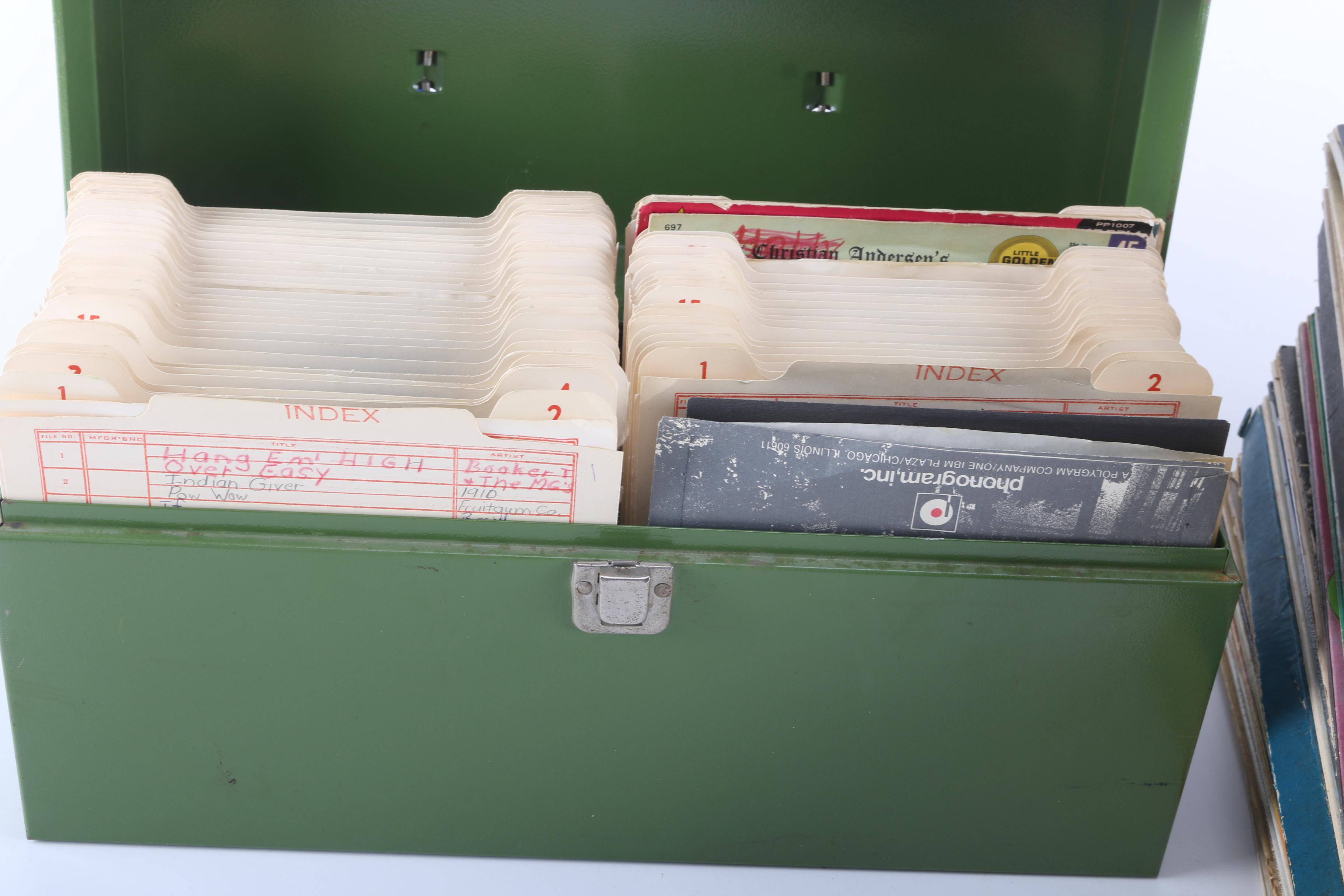 Vintage Records and Storage Box