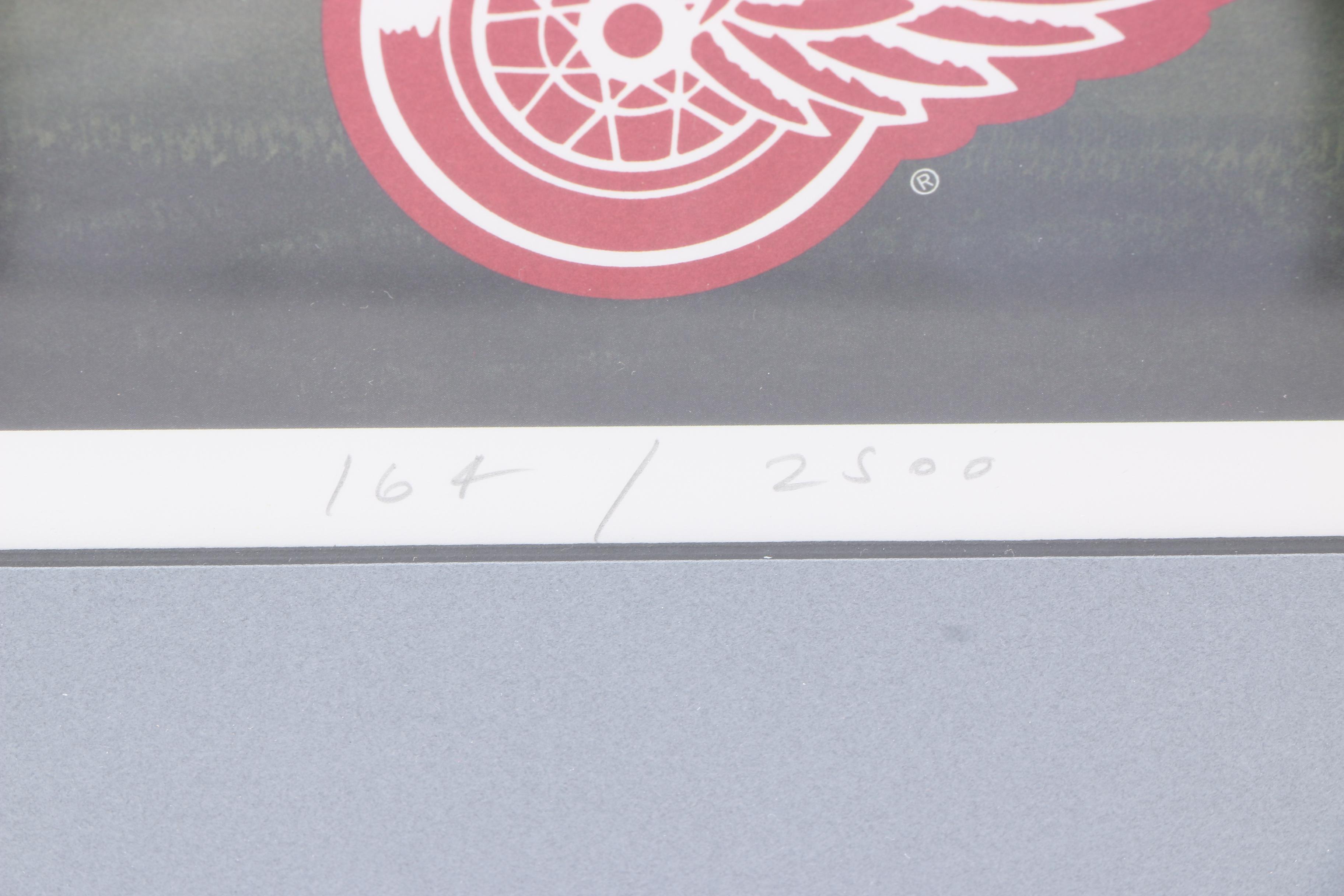 William Man Offset Lithograph of Joe Louis Arena and 1997 Stanley Cup Detroit Red Wings