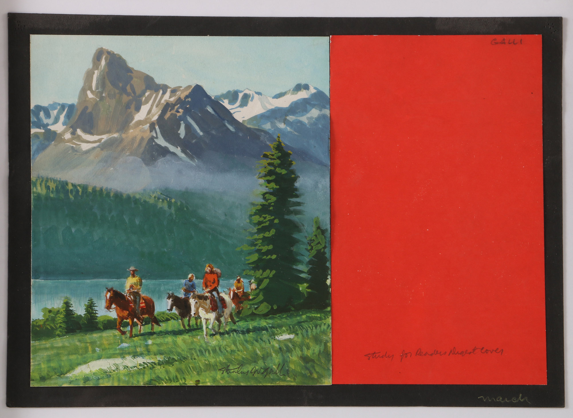 Stanley W. Galli Gouache Painting on Paper "Study for Reader's Digest - March"