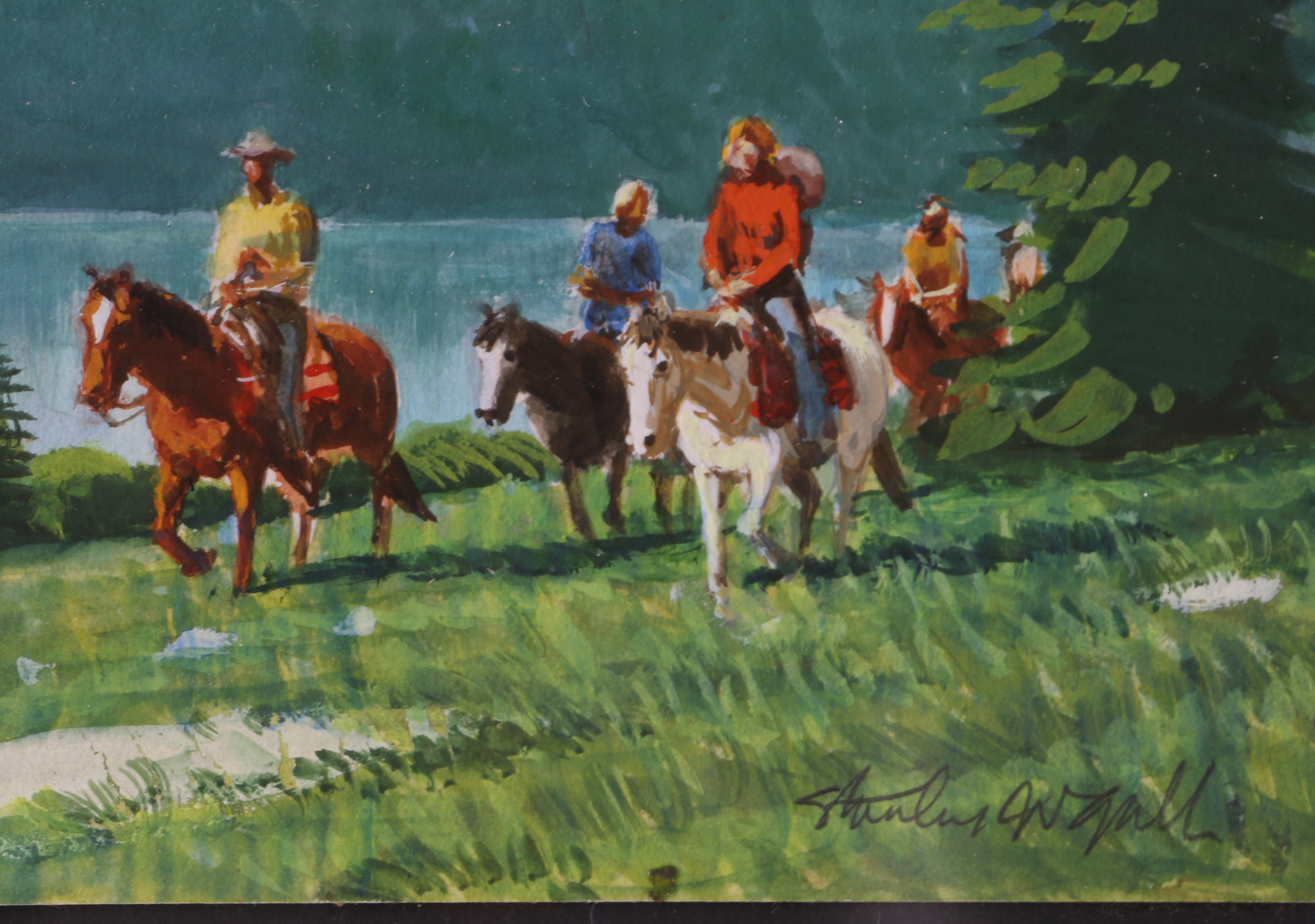 Stanley W. Galli Gouache Painting on Paper "Study for Reader's Digest - March"