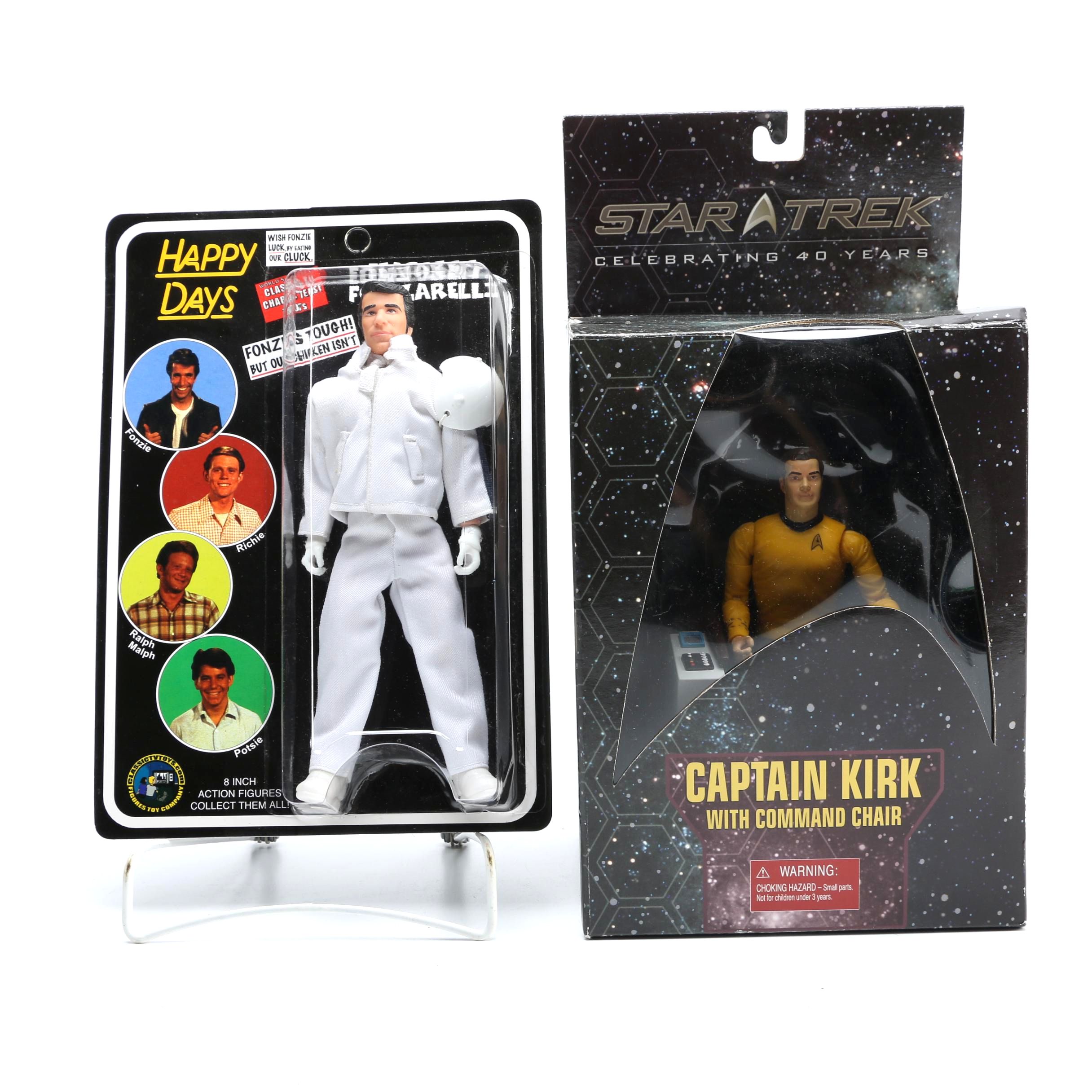 Captain Kirk and Fonzie Figurines