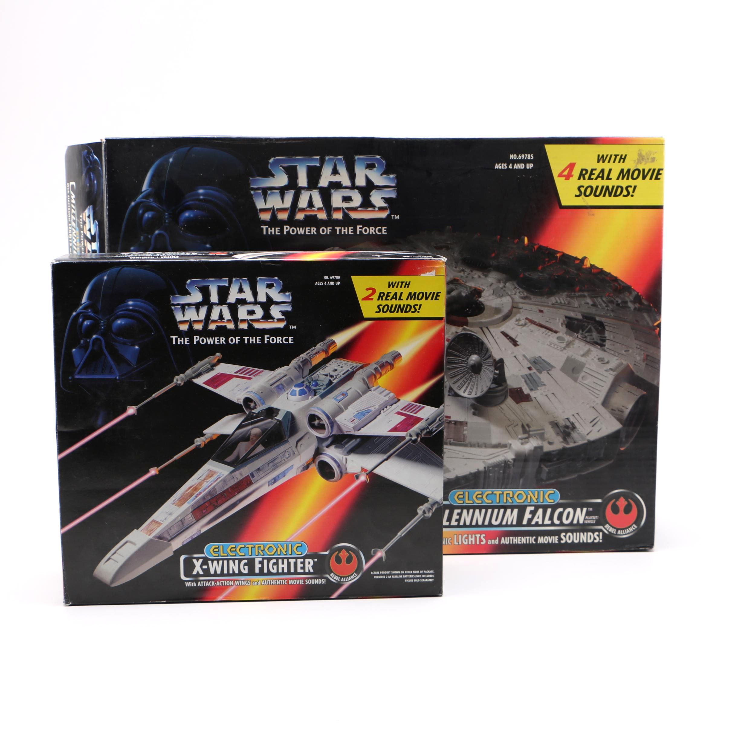 "Star Wars" Electronic Millennium Falcon and X-Wing Fighter Action Figures