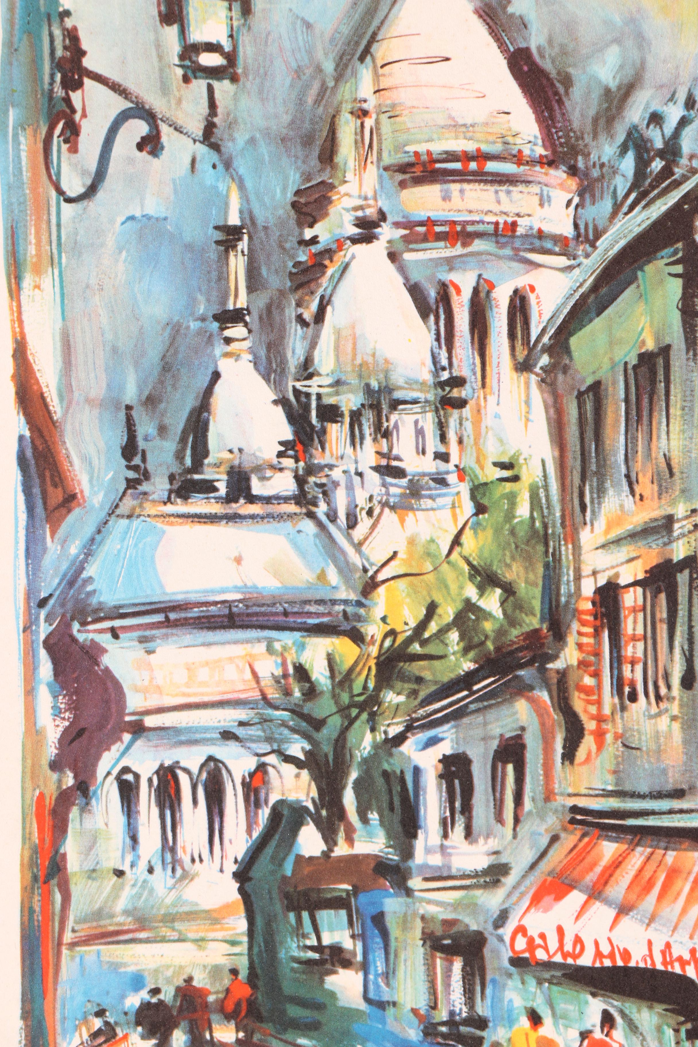 Offset Lithographs After Marius Girard of Paris Churches