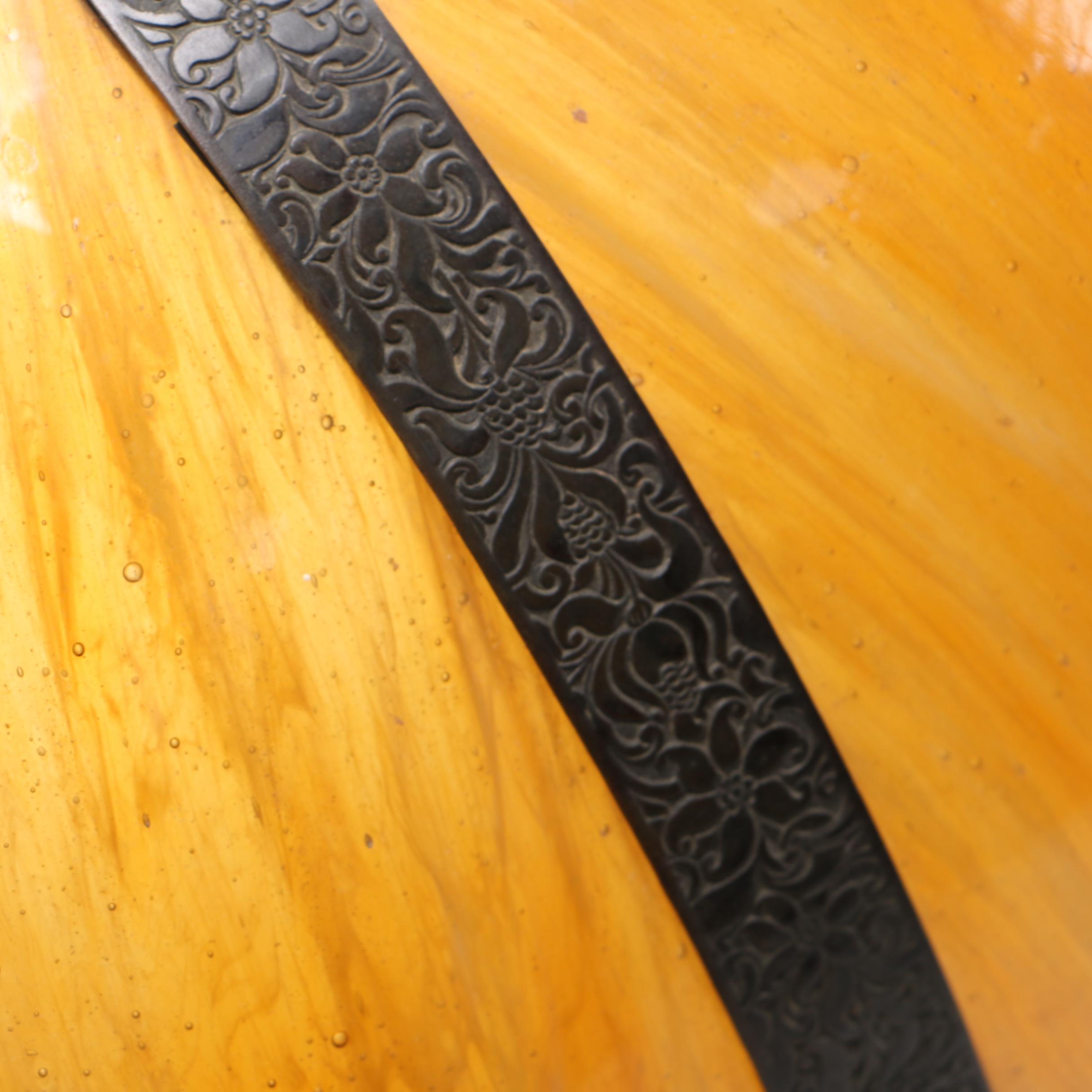 Vintage Amber Slag Glass Lamp Shade