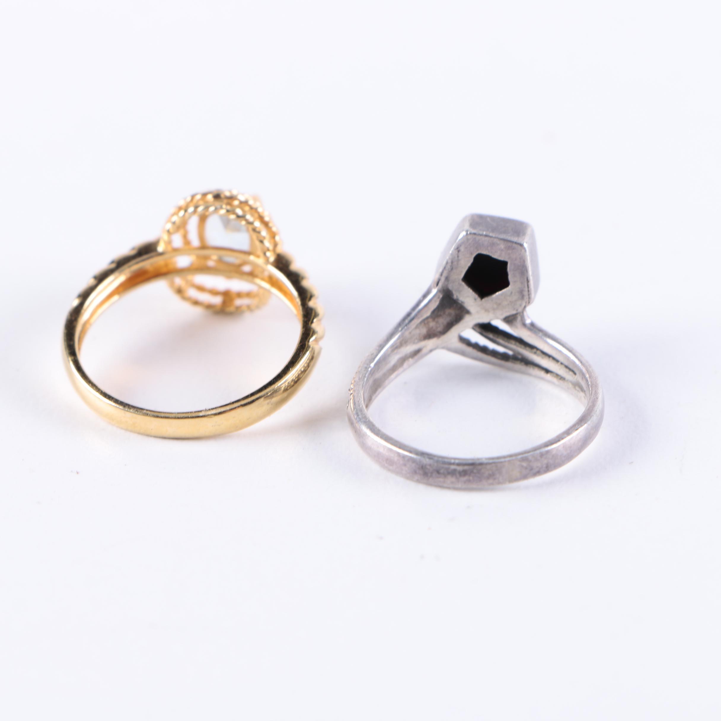 Sterling and Gemstone Rings Including Garnet