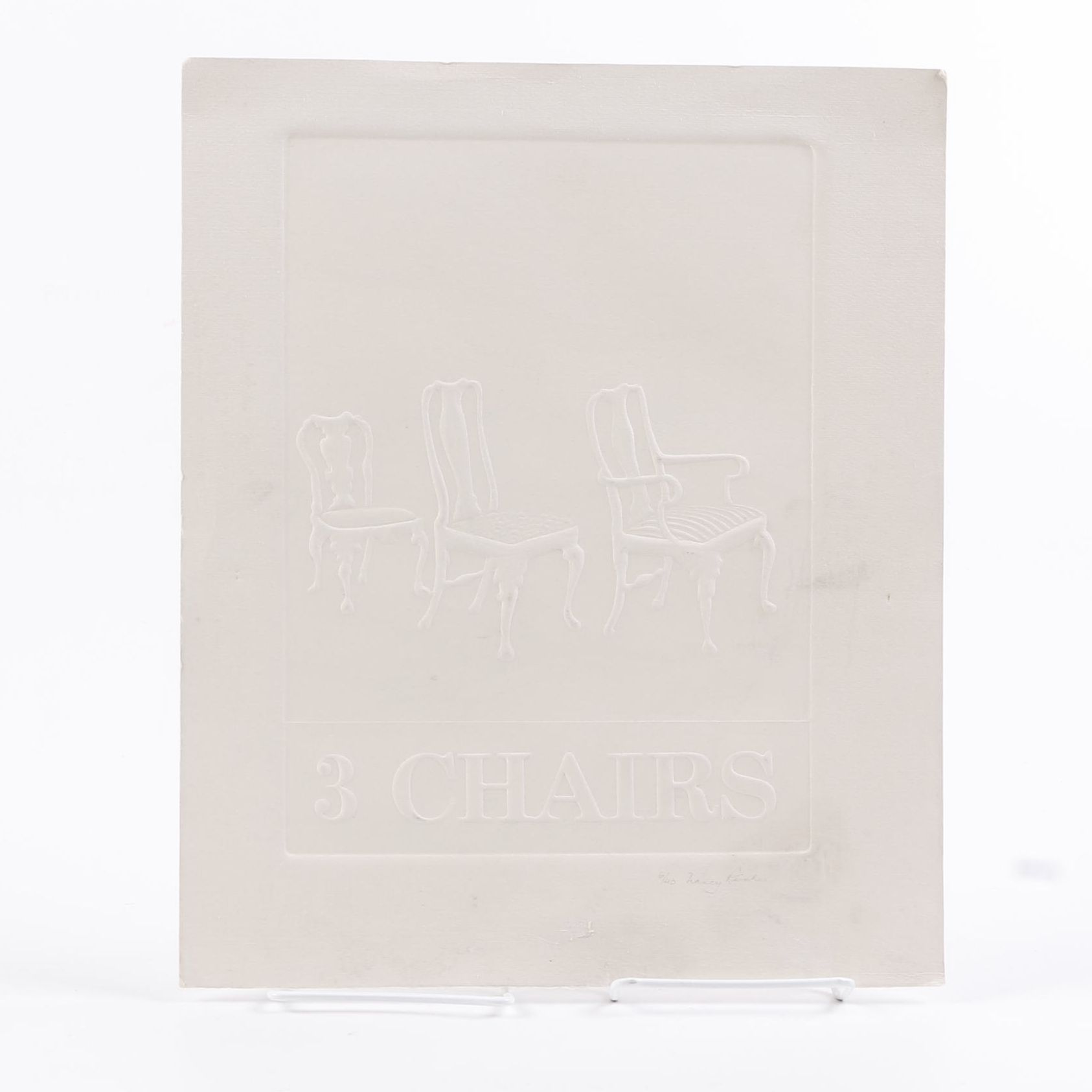 Nancy Reinke Embossed Print "3 Chairs"