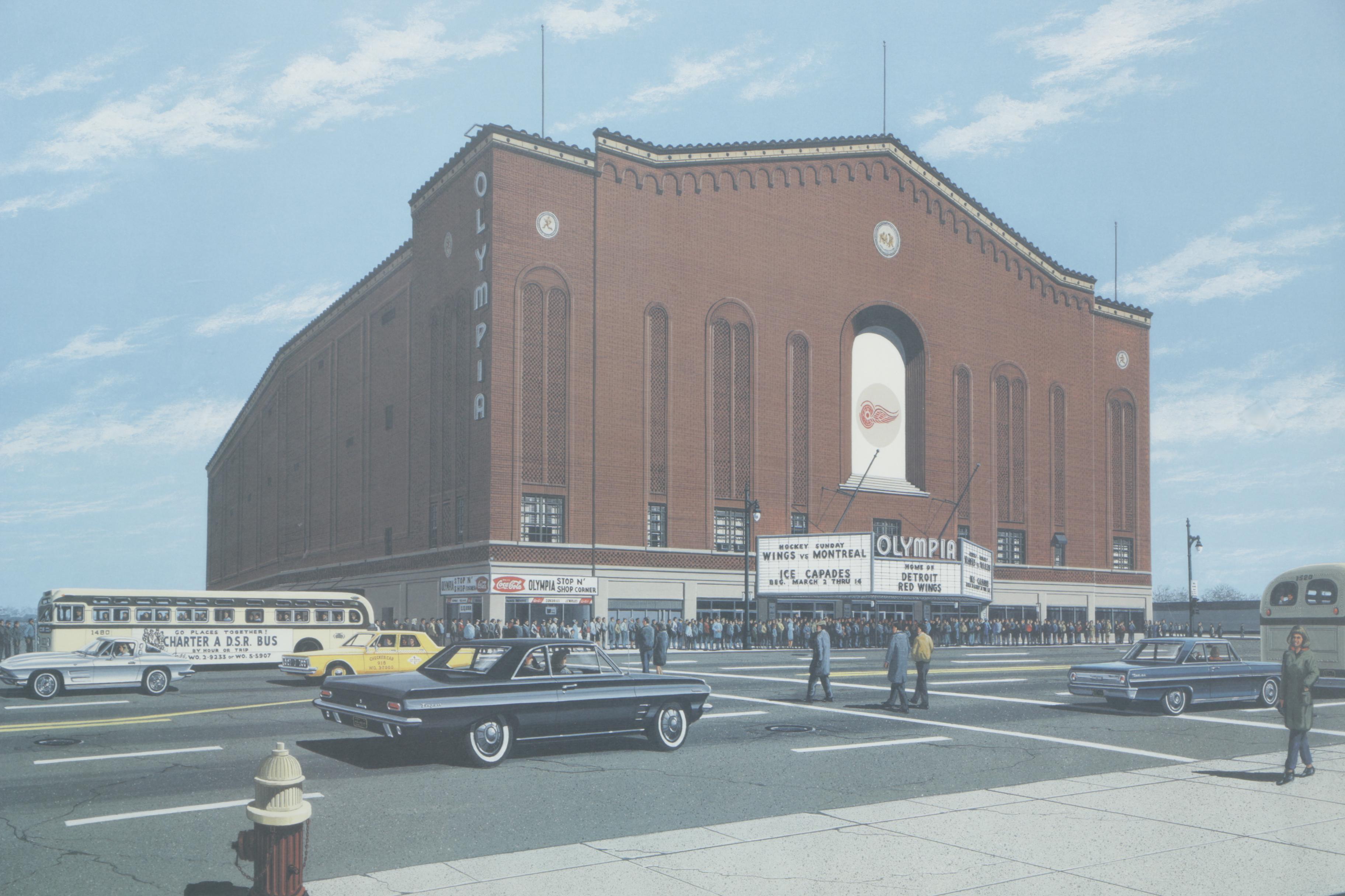 William Moss Limited Edition Lithographs of Detroit Stadiums