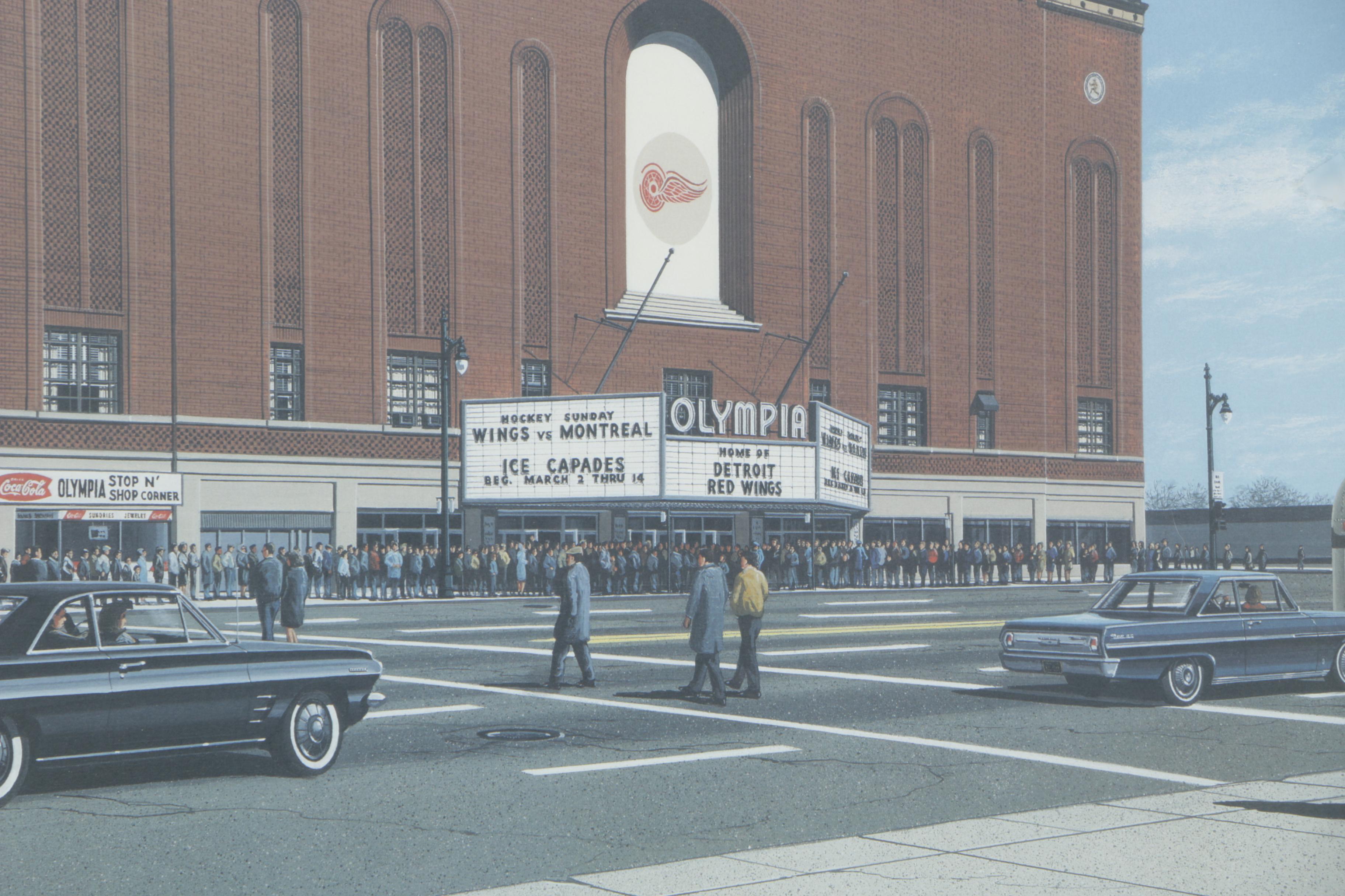 William Moss Limited Edition Lithographs of Detroit Stadiums