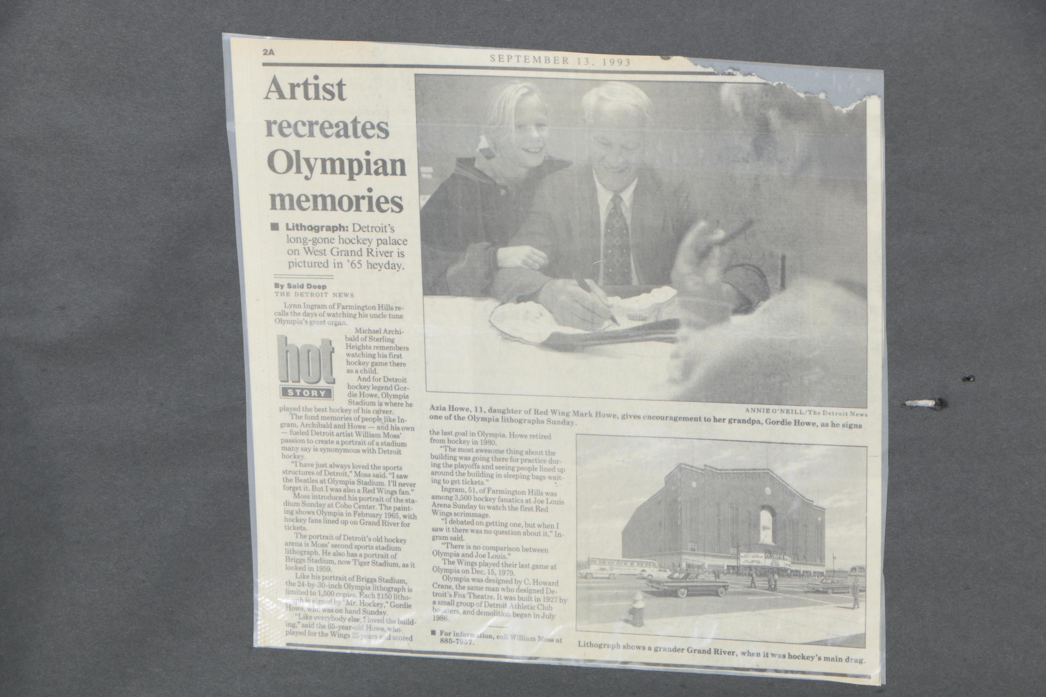 William Moss Limited Edition Lithographs of Detroit Stadiums