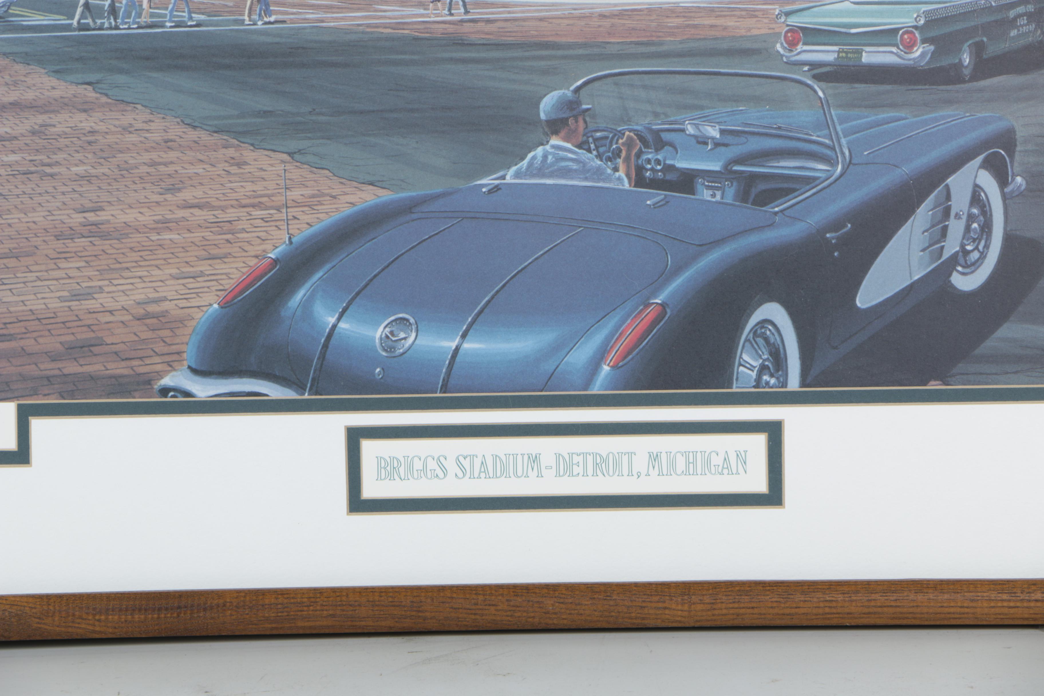 William Moss Limited Edition Lithographs of Detroit Stadiums