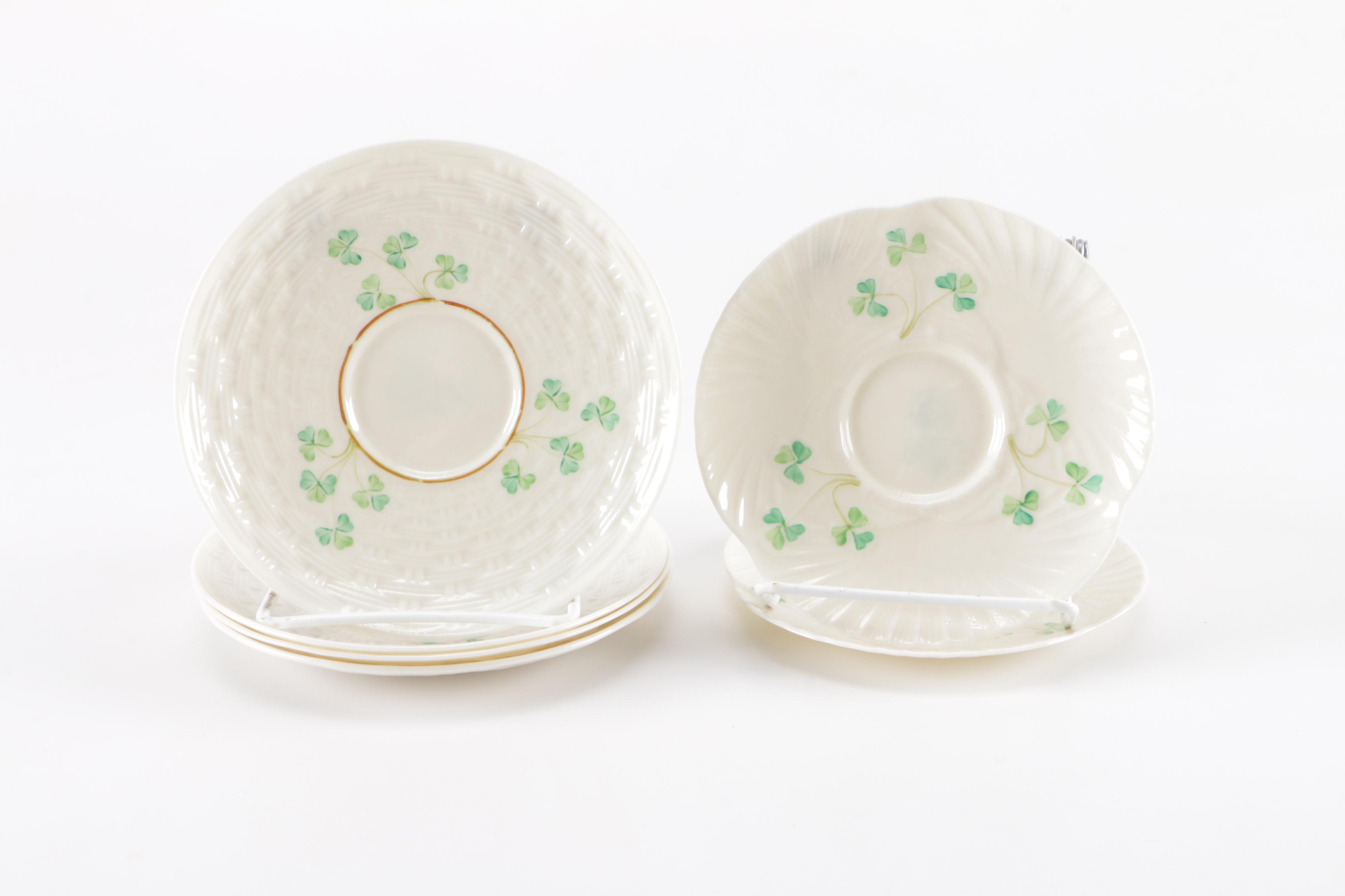 Belleek "Shamrock" and "Harp Shamrock" Fine Porcelain Tableware