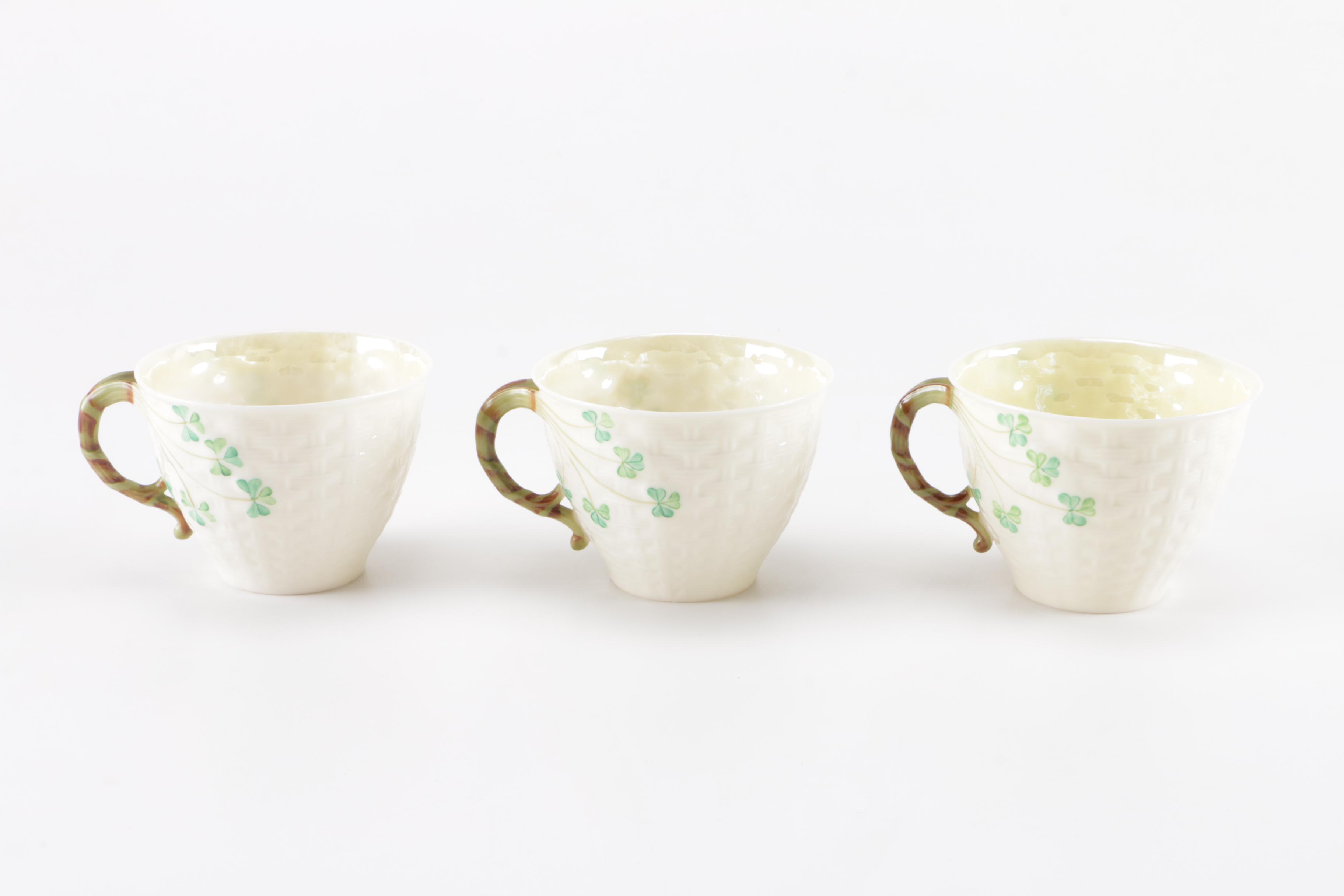 Belleek "Shamrock" and "Harp Shamrock" Fine Porcelain Tableware