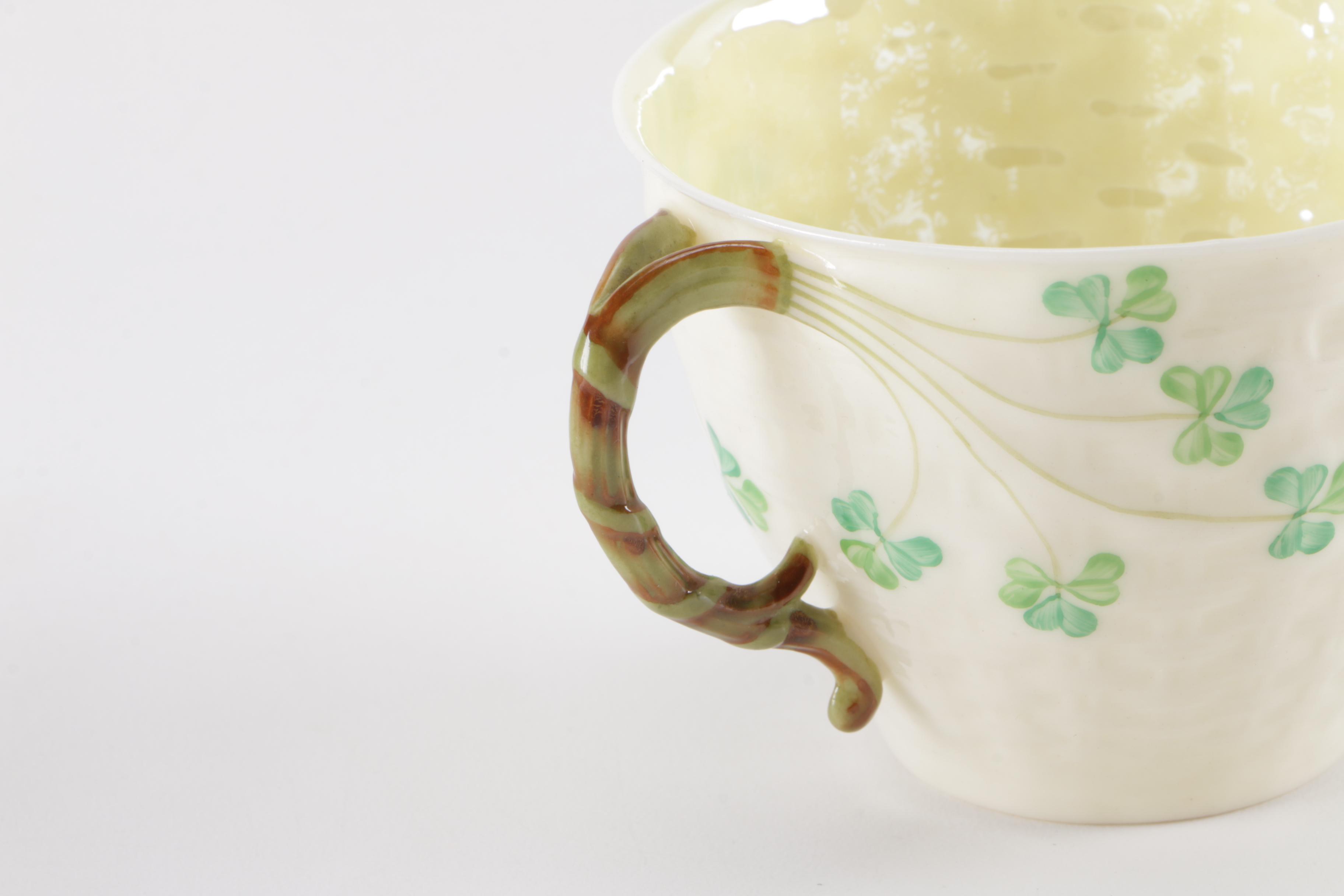Belleek "Shamrock" and "Harp Shamrock" Fine Porcelain Tableware