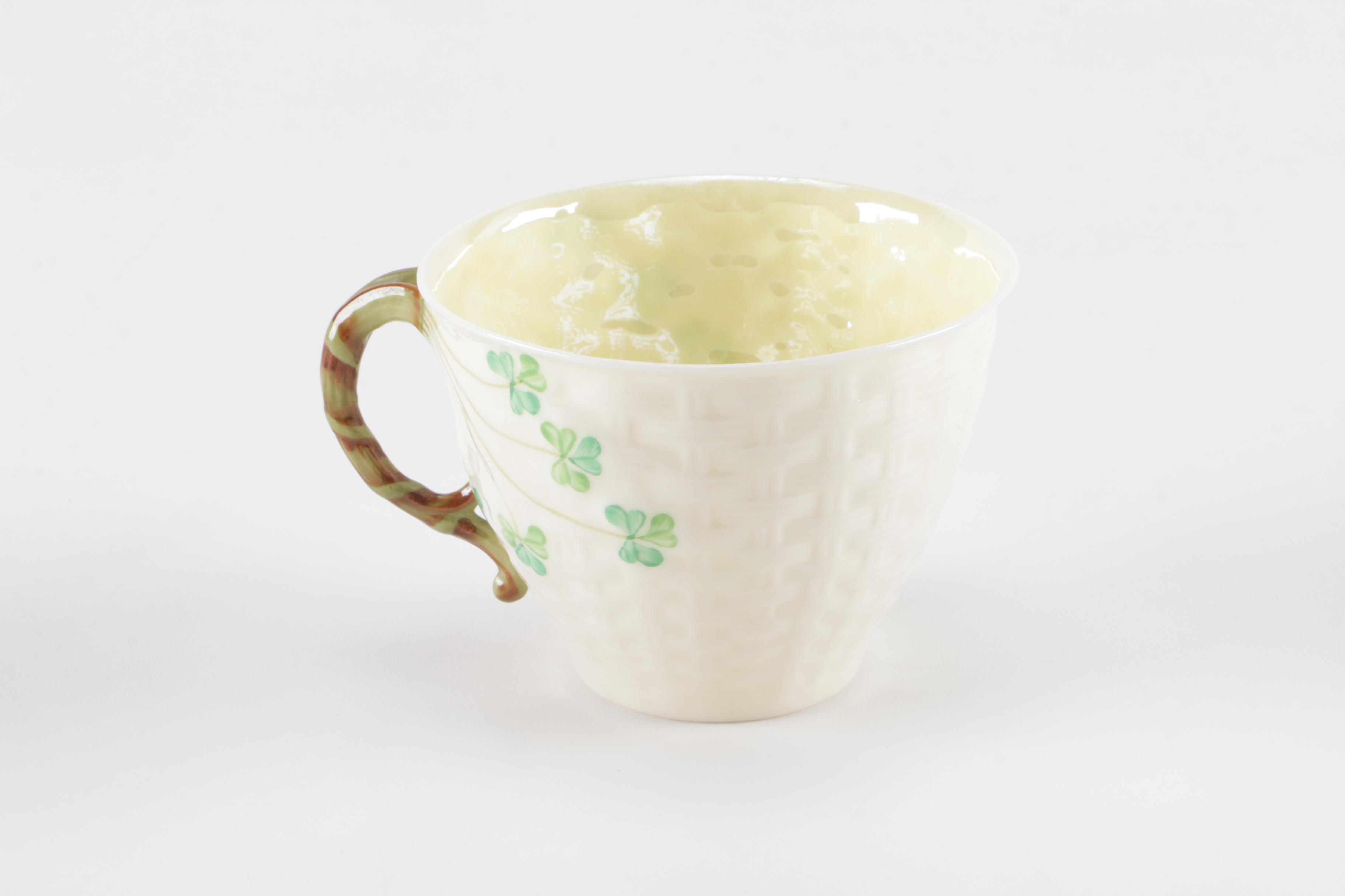 Belleek "Shamrock" and "Harp Shamrock" Fine Porcelain Tableware