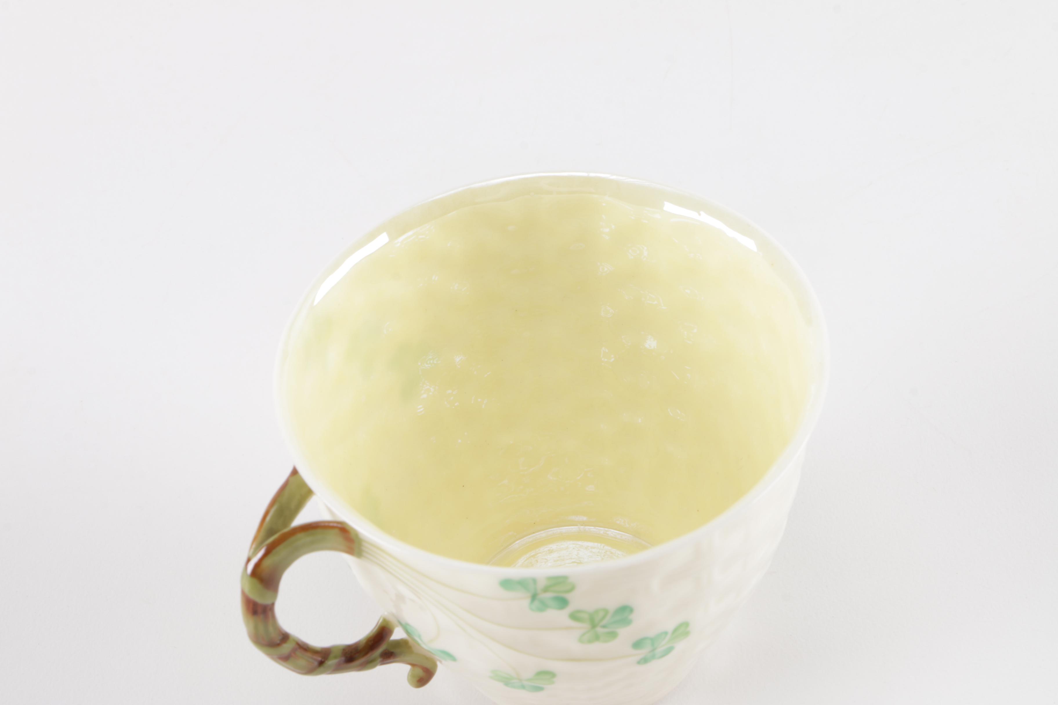 Belleek "Shamrock" and "Harp Shamrock" Fine Porcelain Tableware
