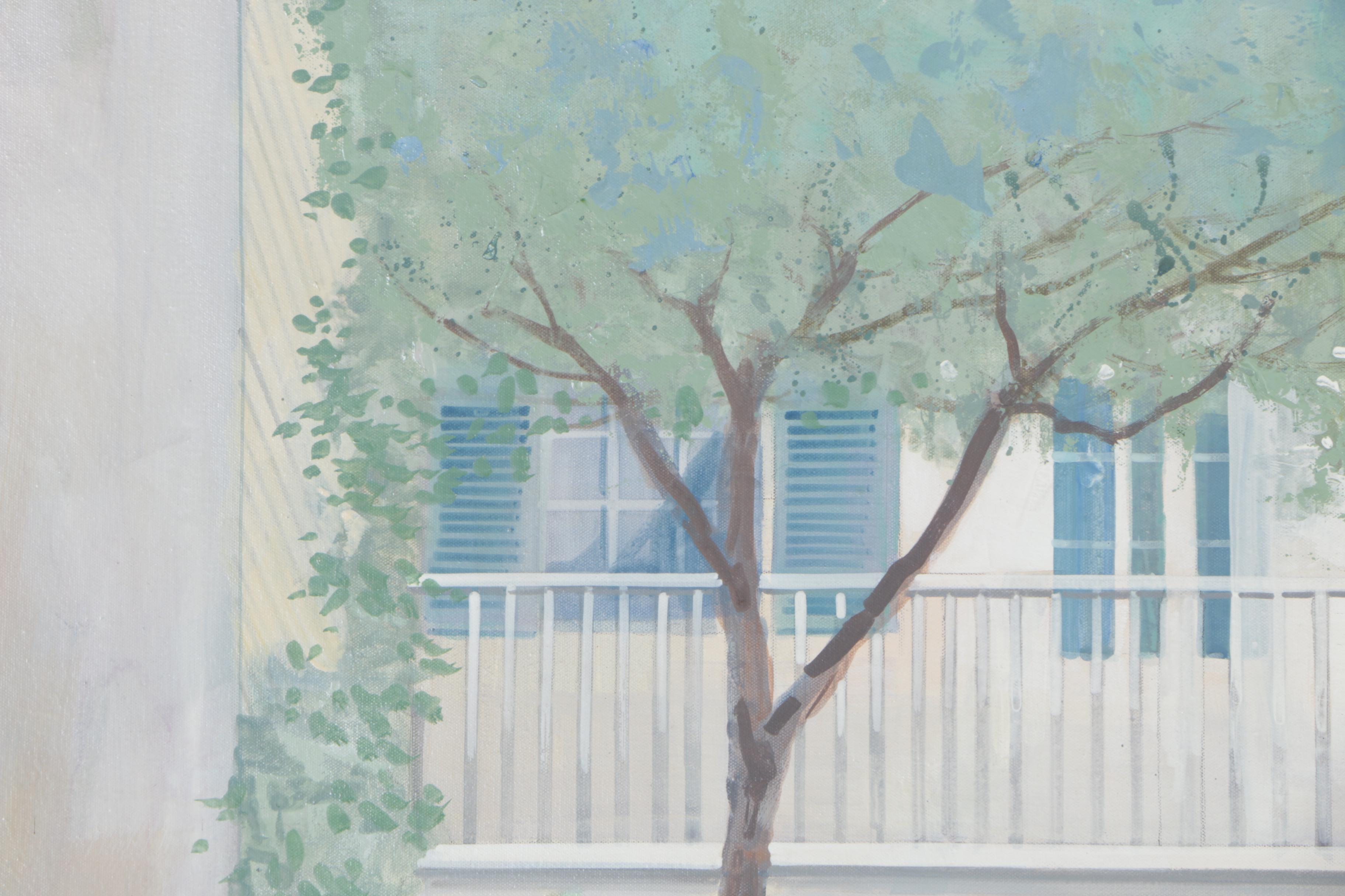 William Benecke Oil on Canvas "Tranquil Patio"