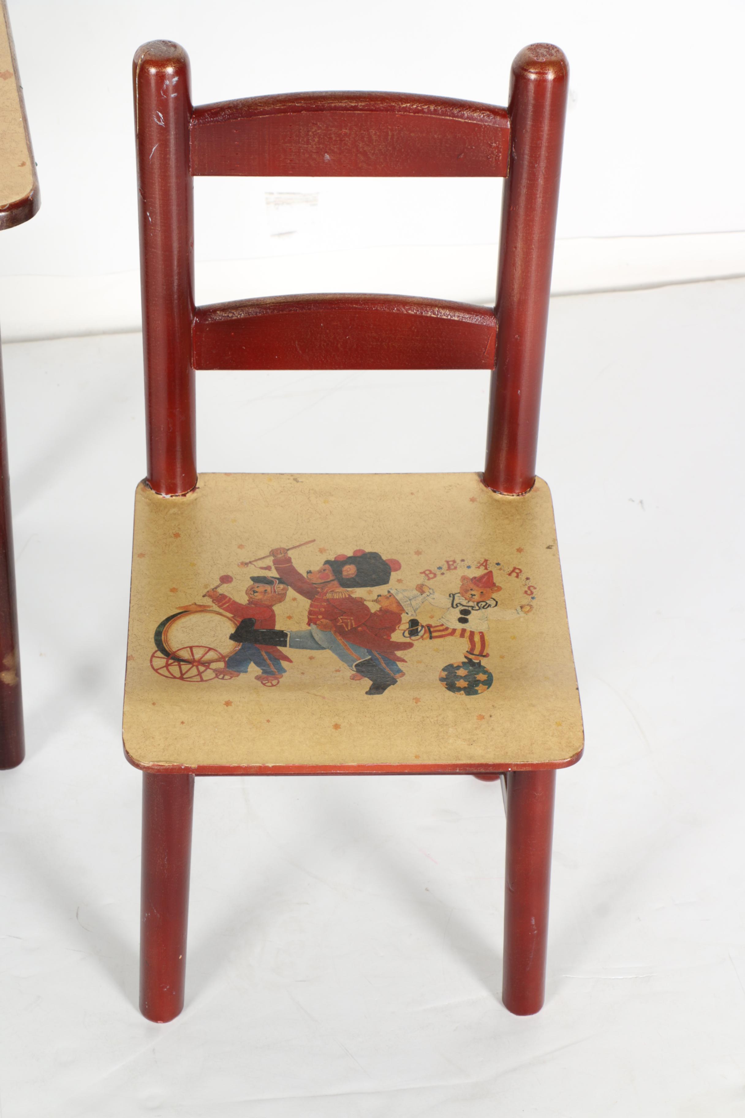 Wooden Doll Table and Chair