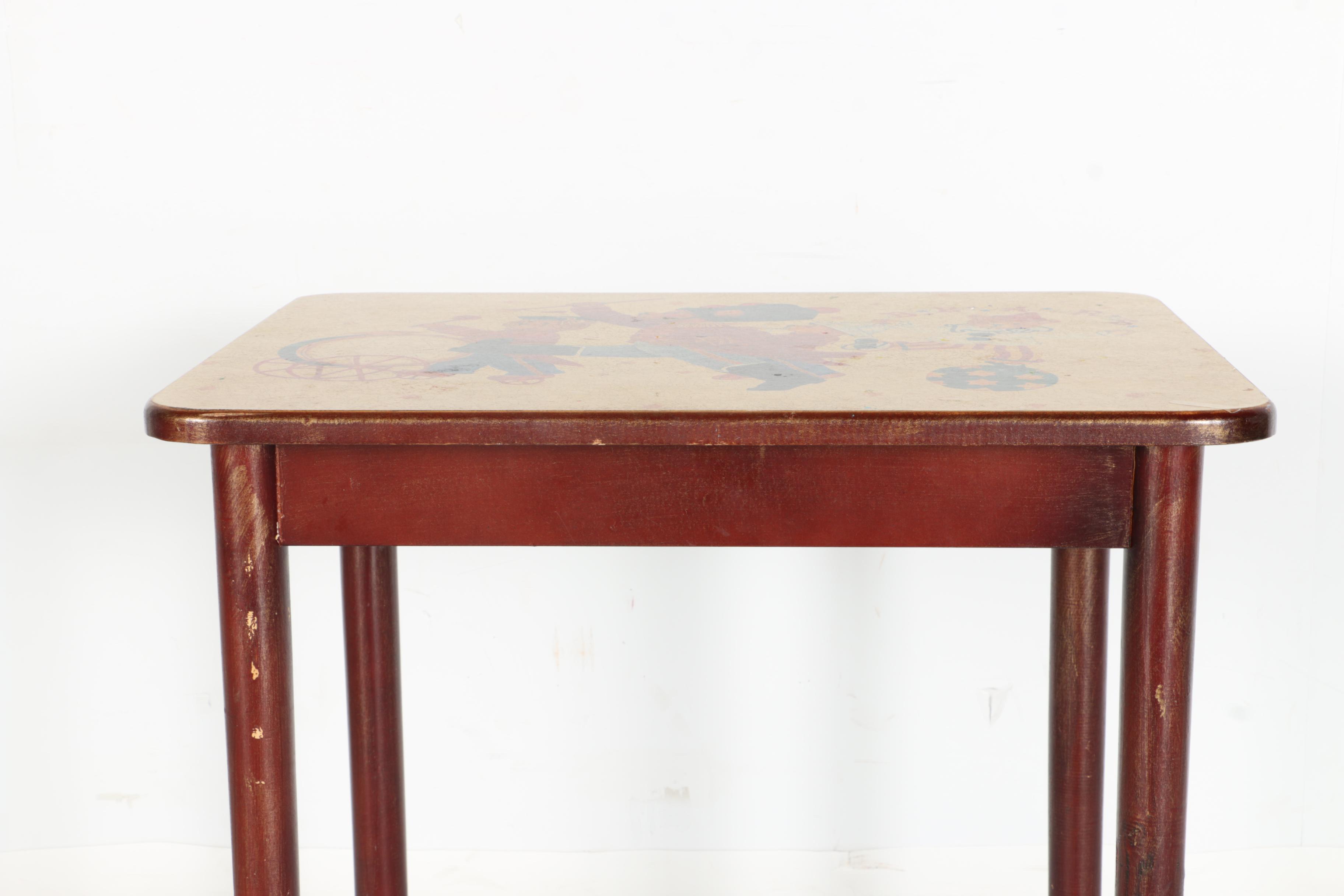 Wooden Doll Table and Chair