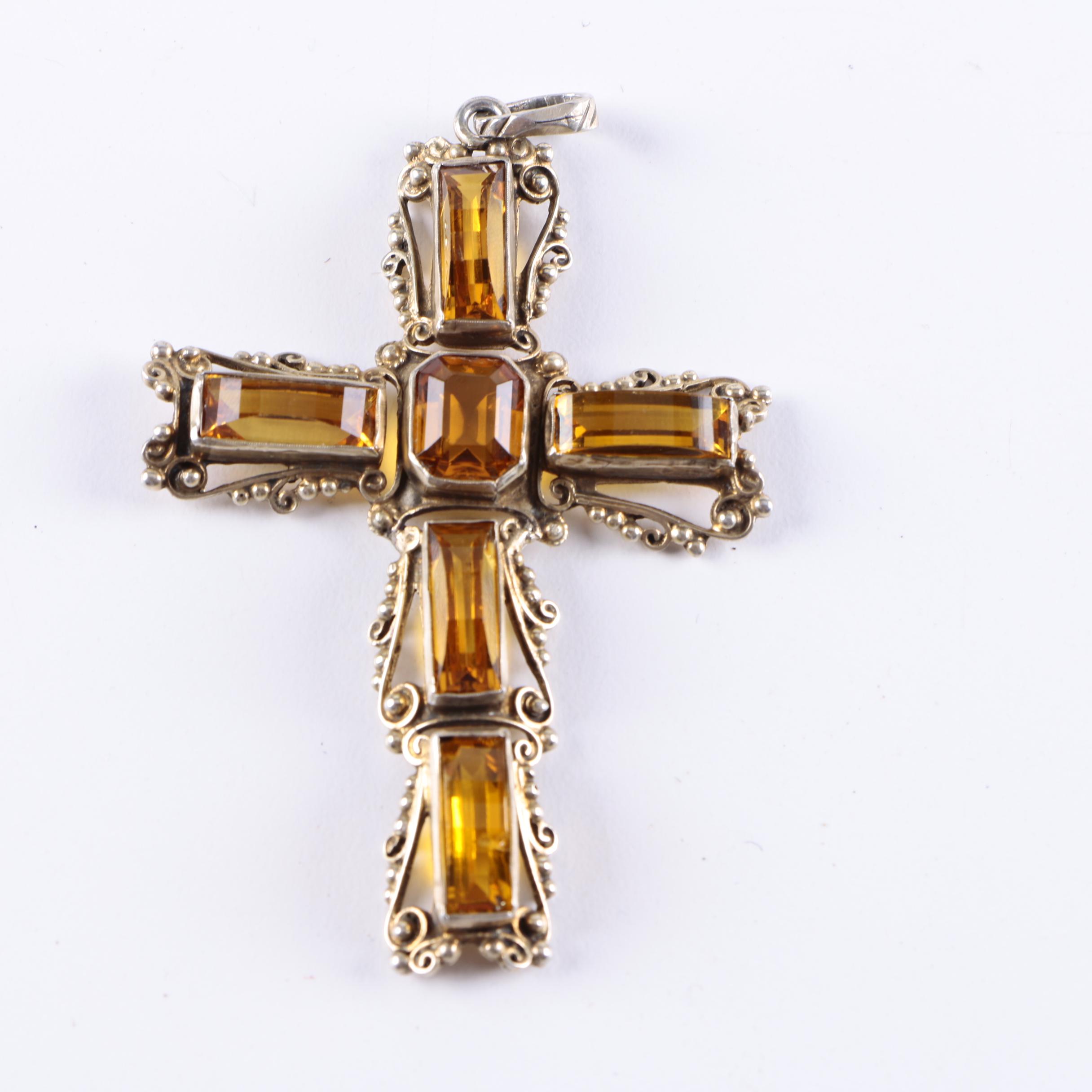 Sterling Silver Accessories Including a Cross Pendant