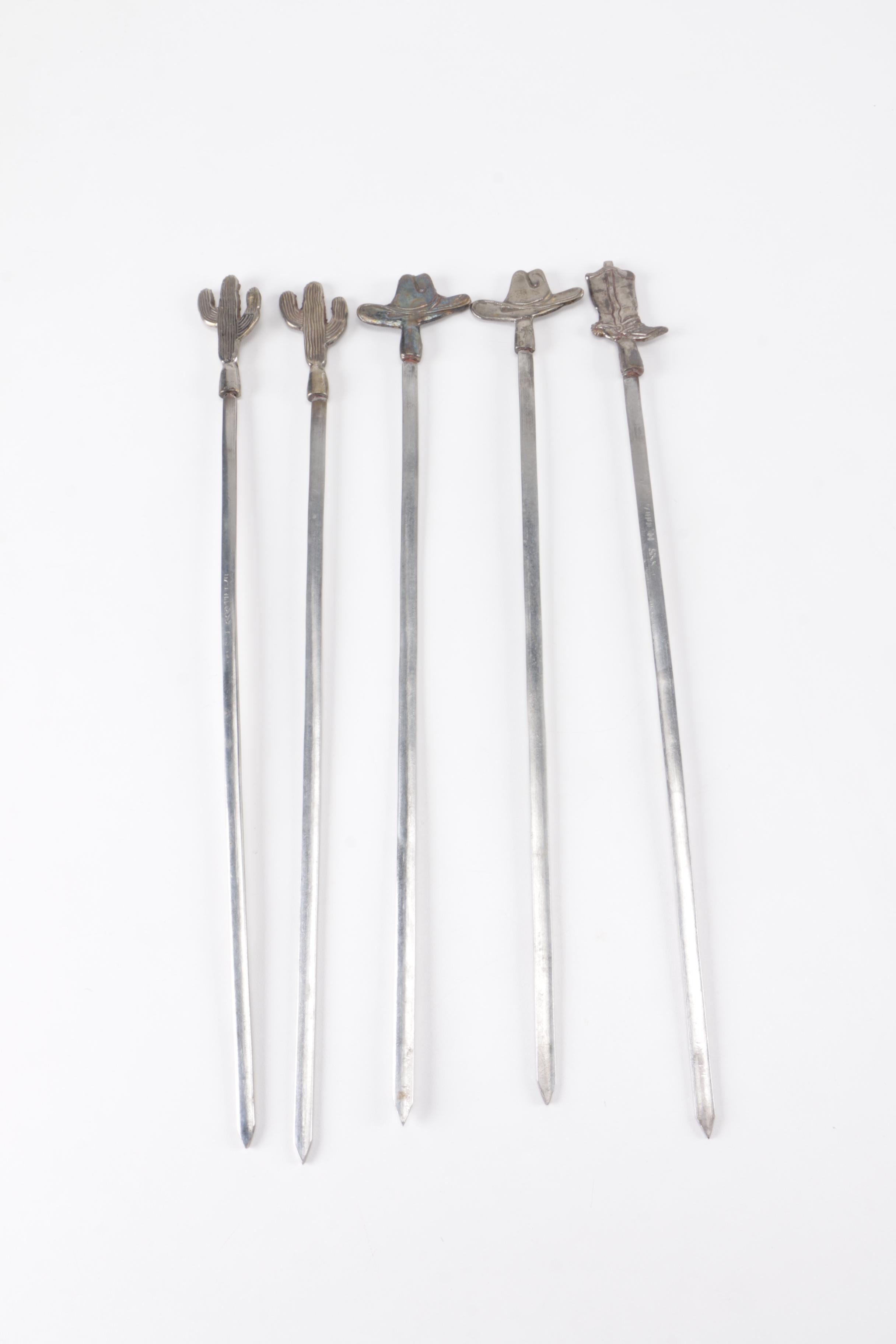 Assortment of Metal Kebab Skewers
