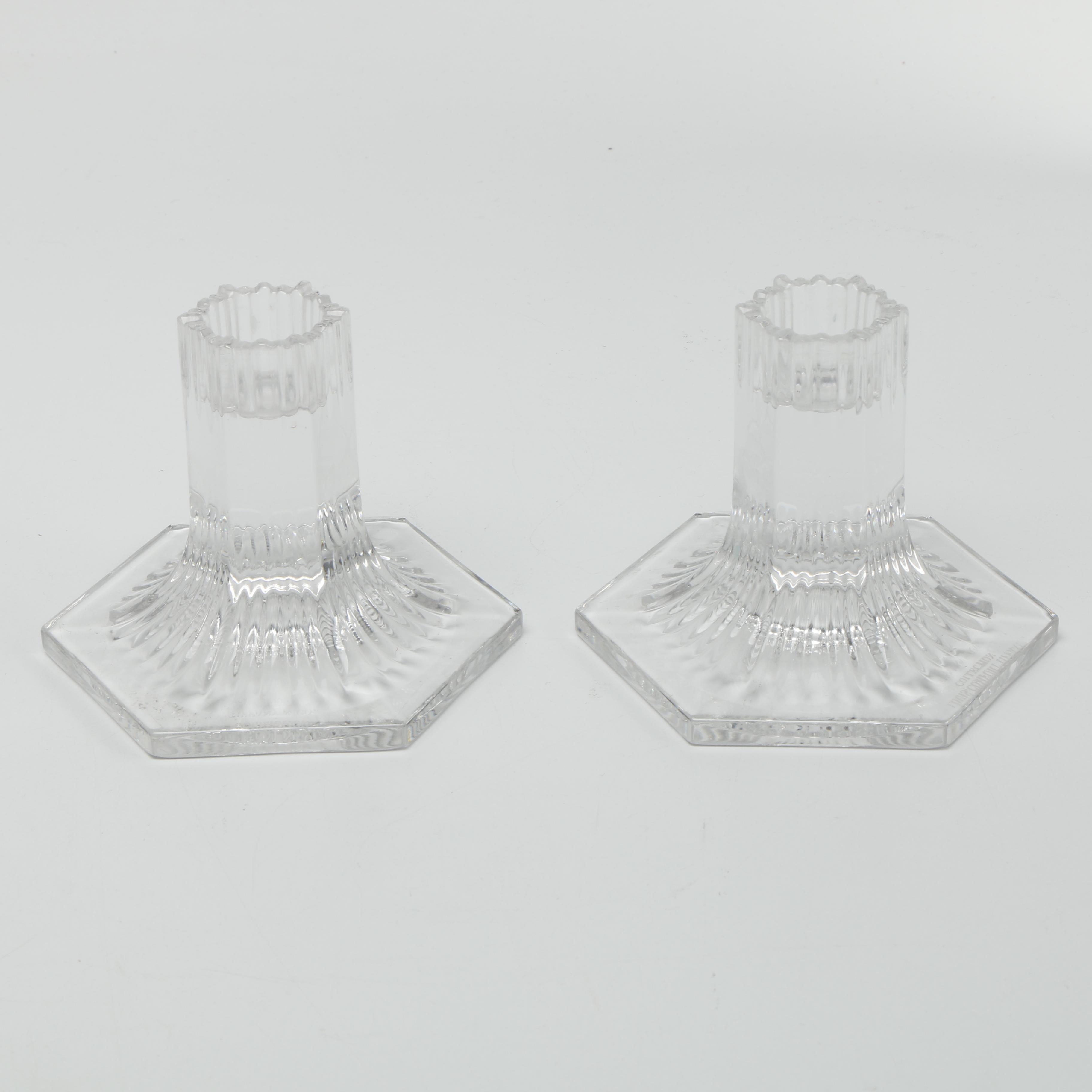 Tiffany & Co. "Louis Comfort Tiffany Collection" Crystal Candleholders