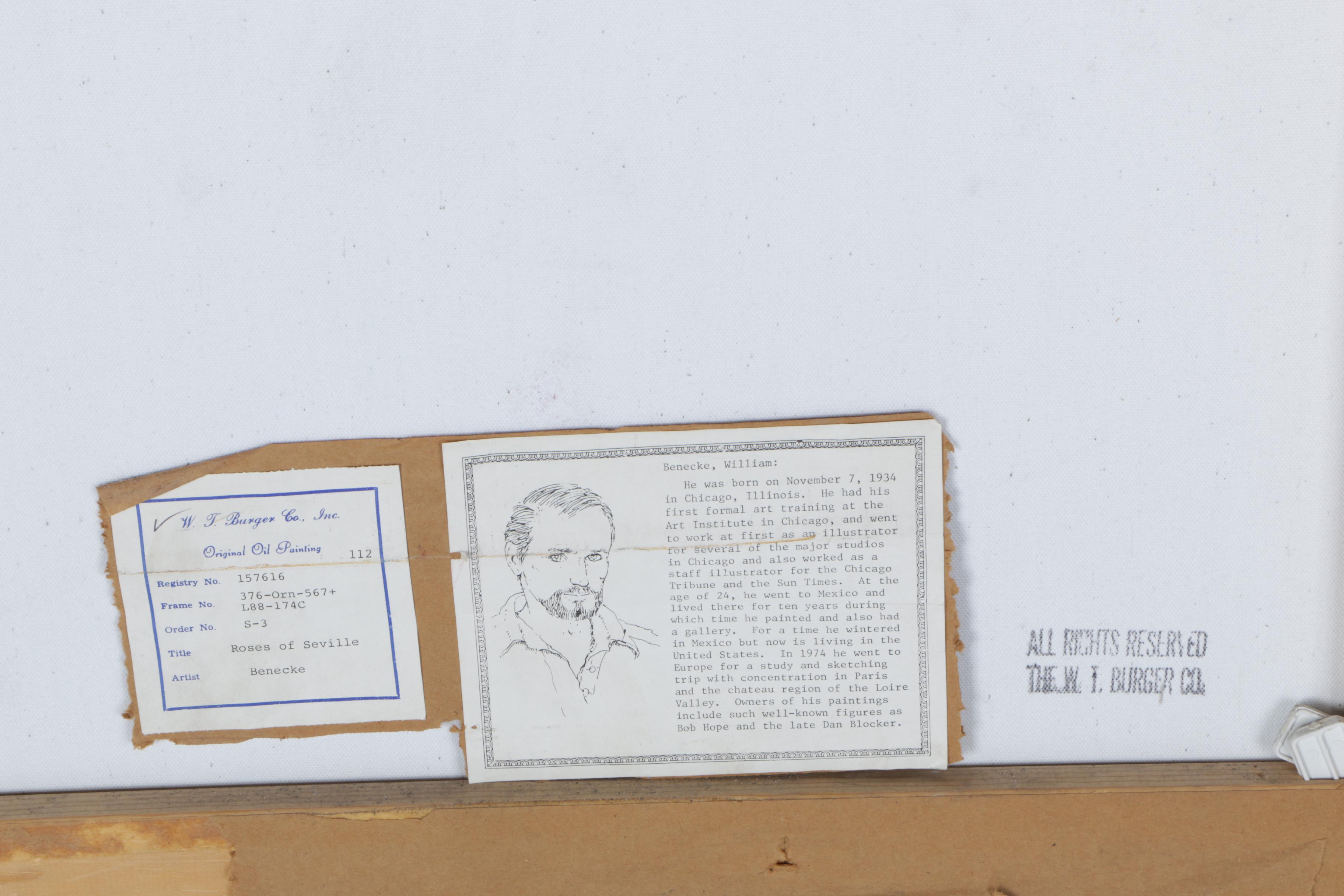 William Benecke Original Oil "Roses of Seville"