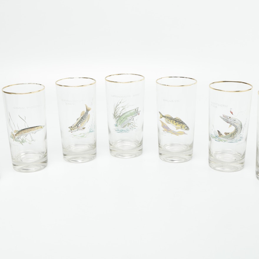 Angler Themed Highball Glasses