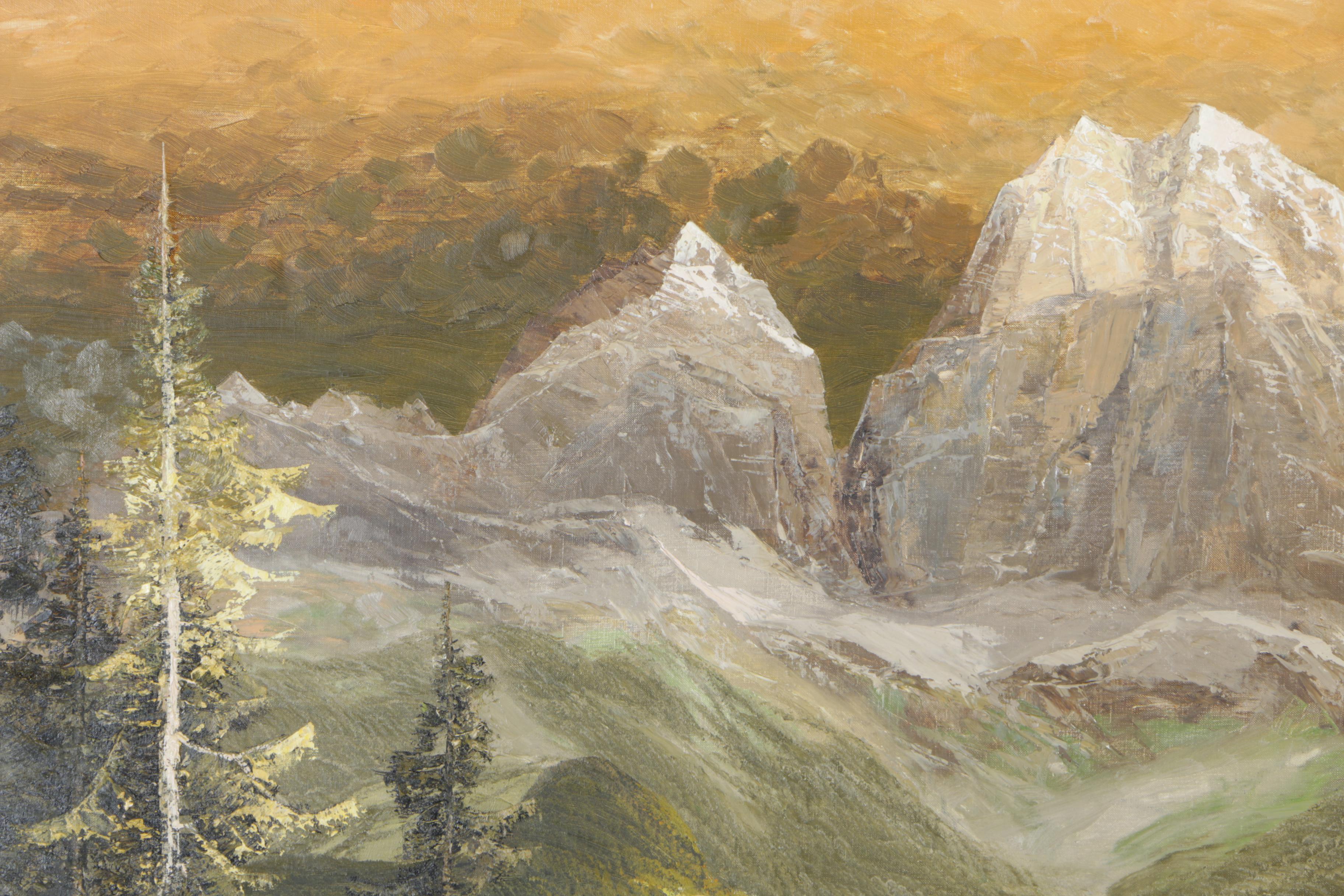 Signed Original Oil Painting Of Mountain Village