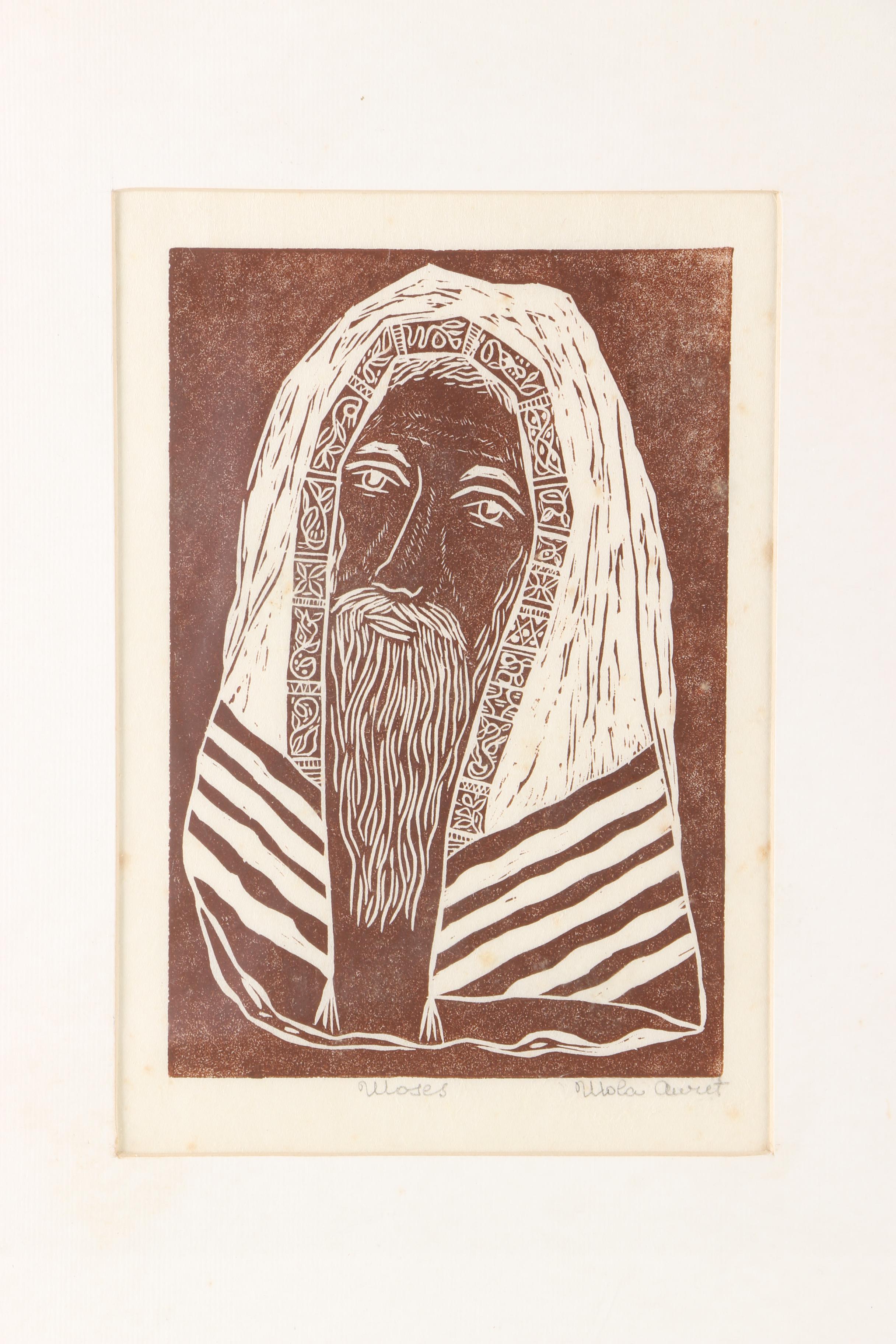 Linocut on Paper "Moses"