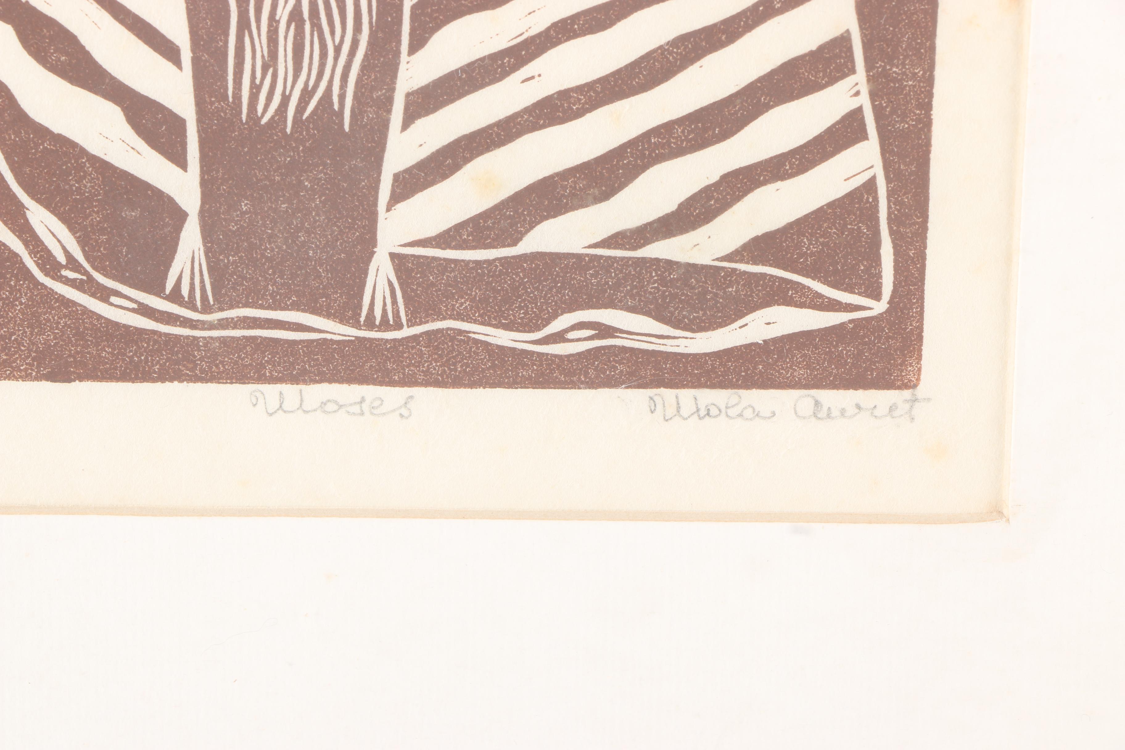 Linocut on Paper "Moses"