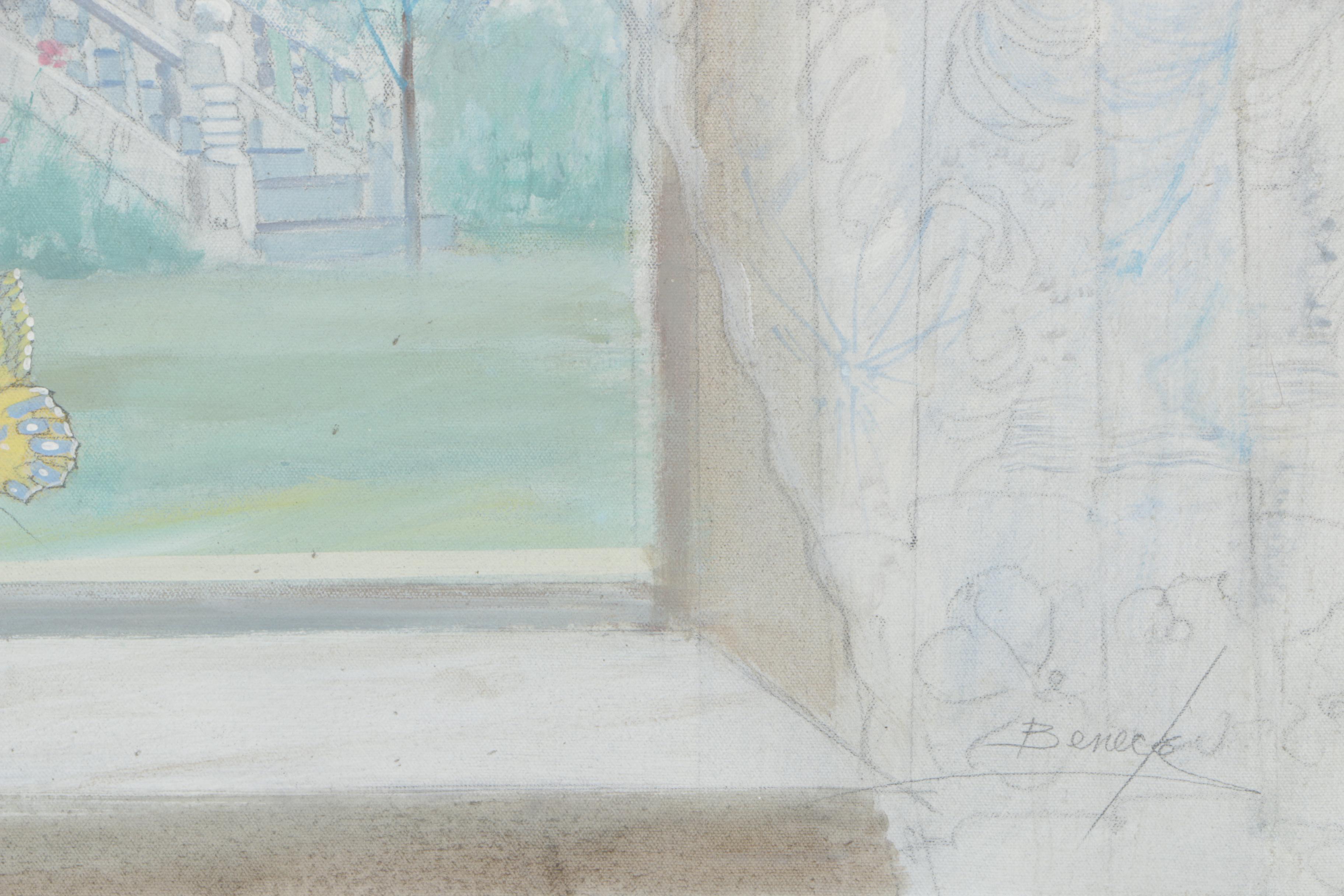 William Benecke Oil On Canvas "Victorian House"