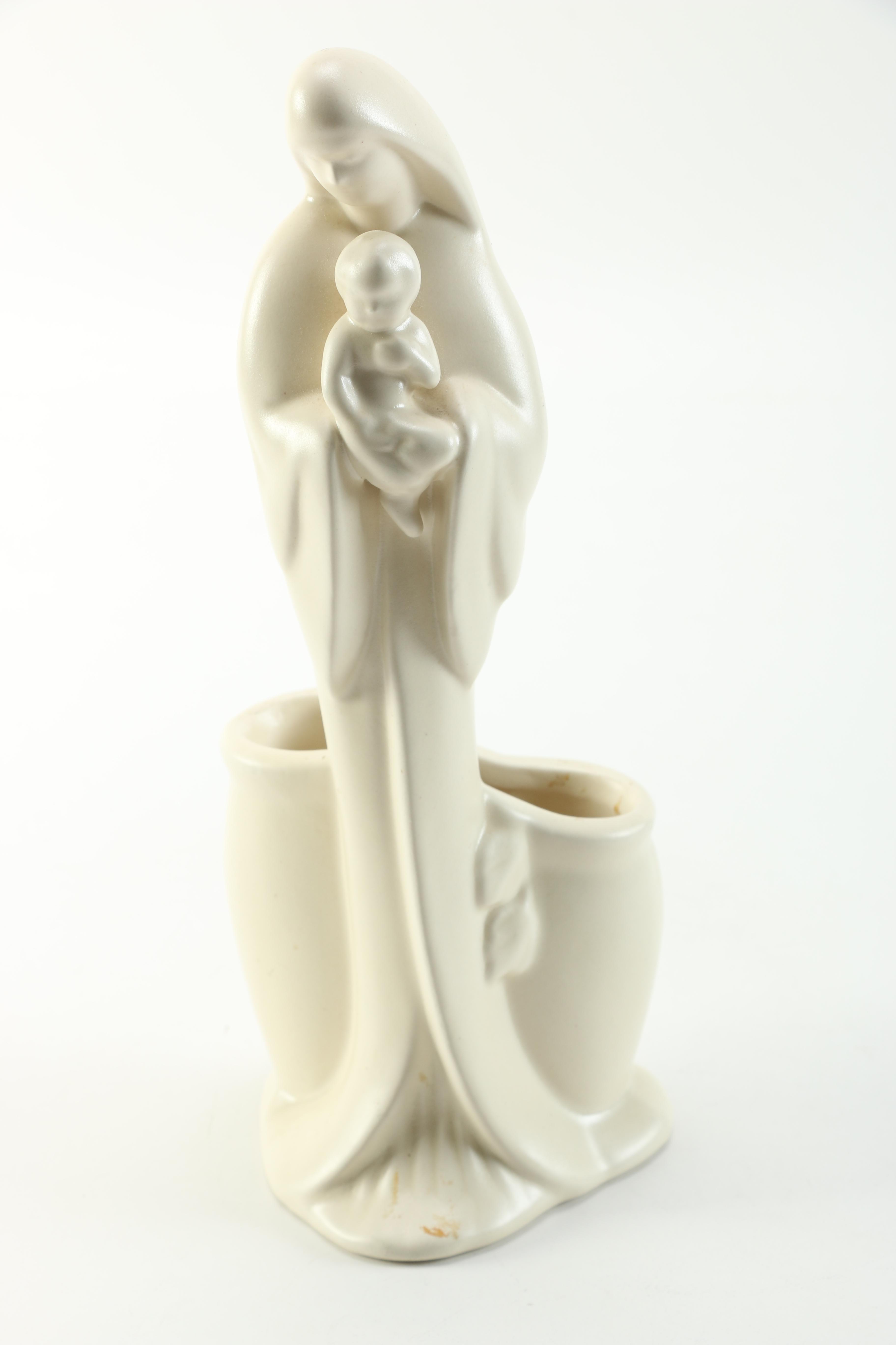 Haeger Ceramic Mother with Child Planter