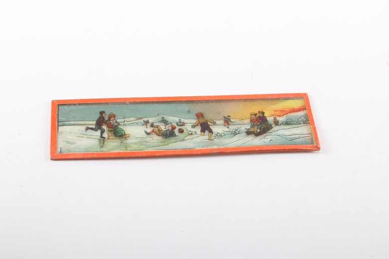 Antique Candle-Operated Slide Projector With Slides