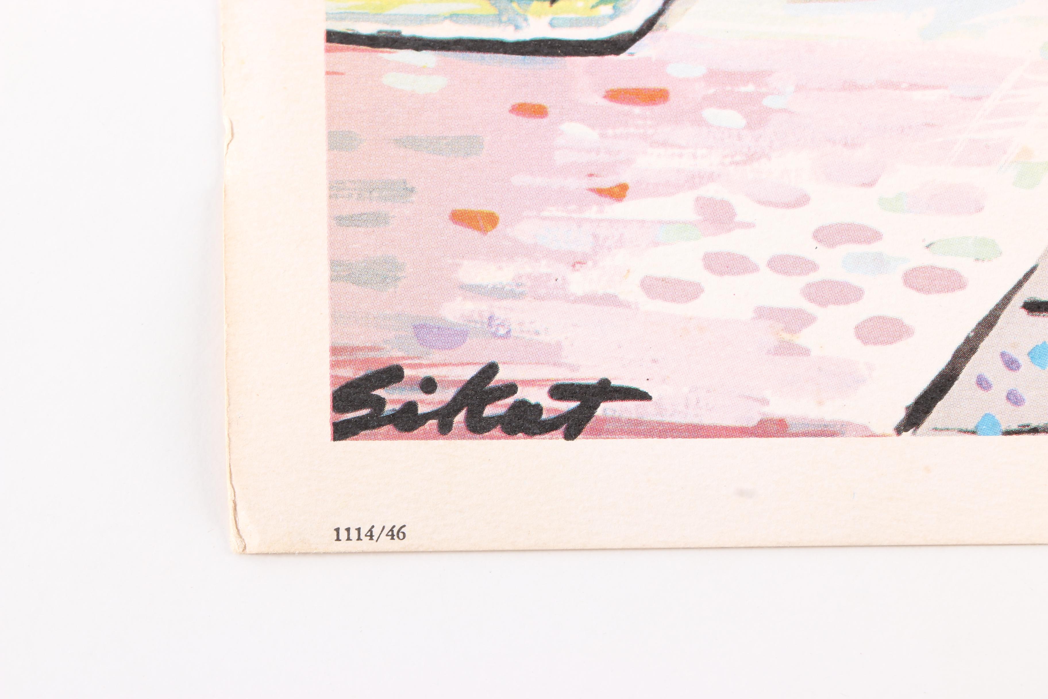 Offset Lithograph After Sikat of American Street Scenes