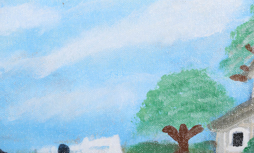 Original Folk Art Painting by Charles A Owens (1922-1997)