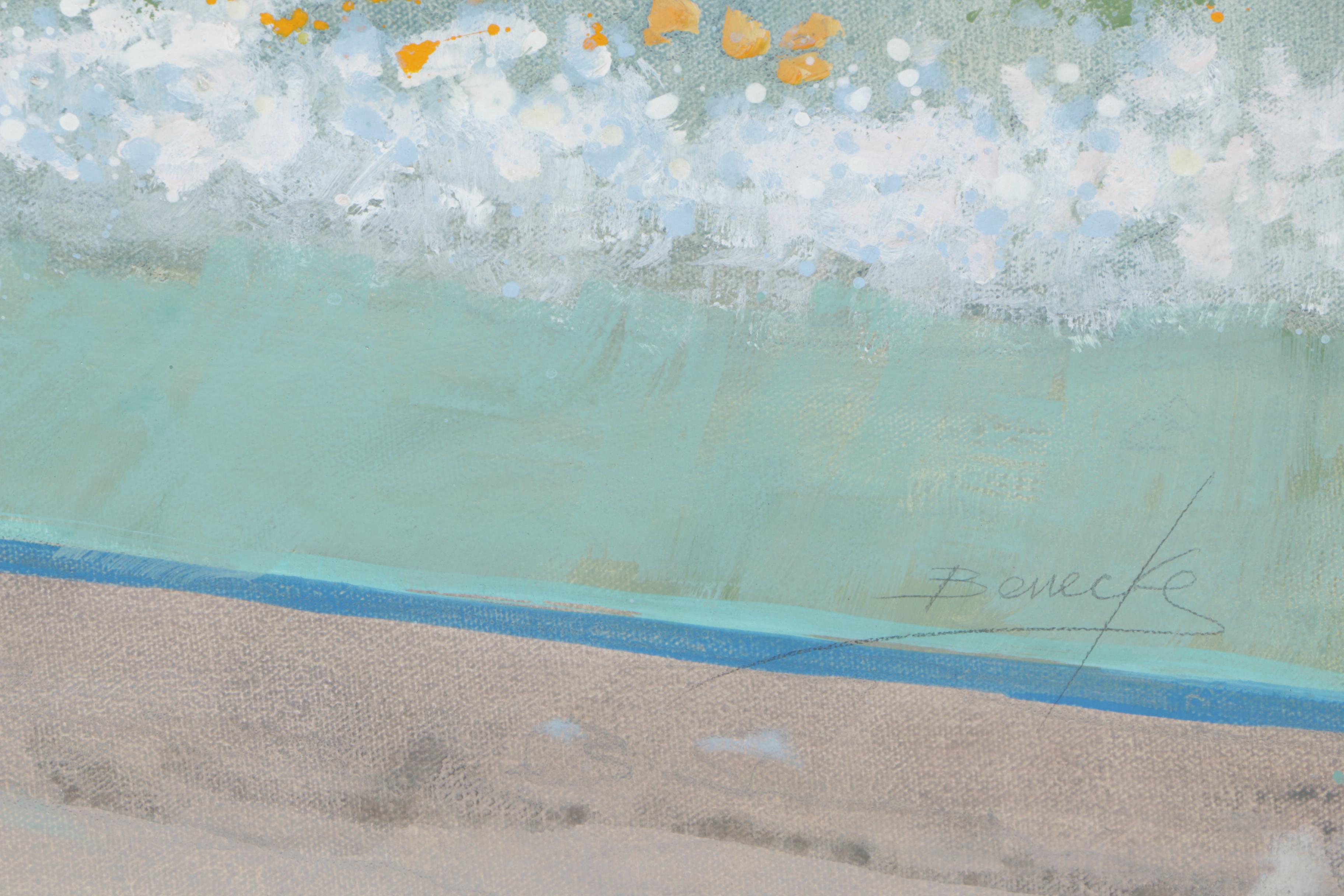 William Benecke Oil On Canvas "Garden In Paris"