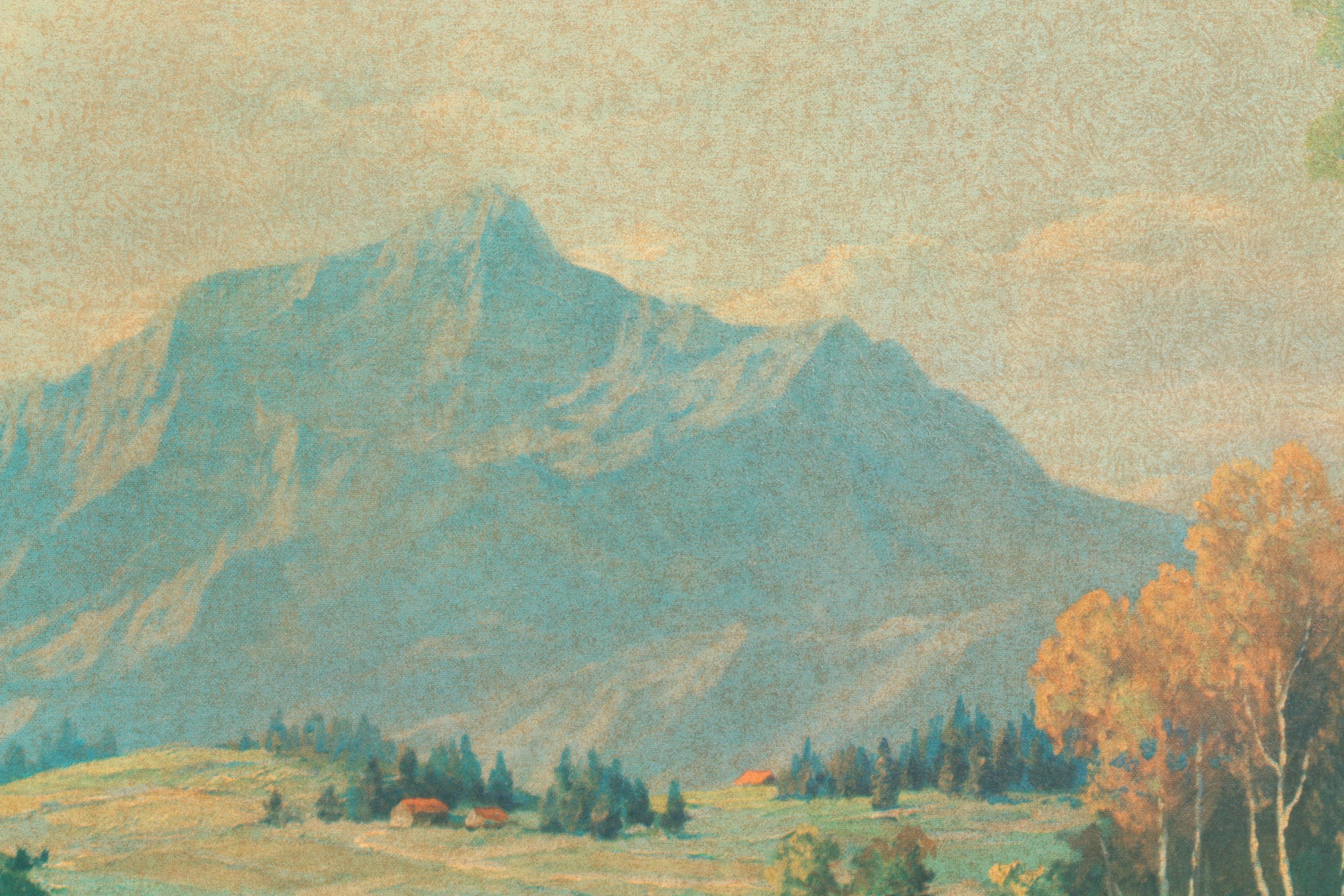 Framed Offset Lithograph of Landscapes