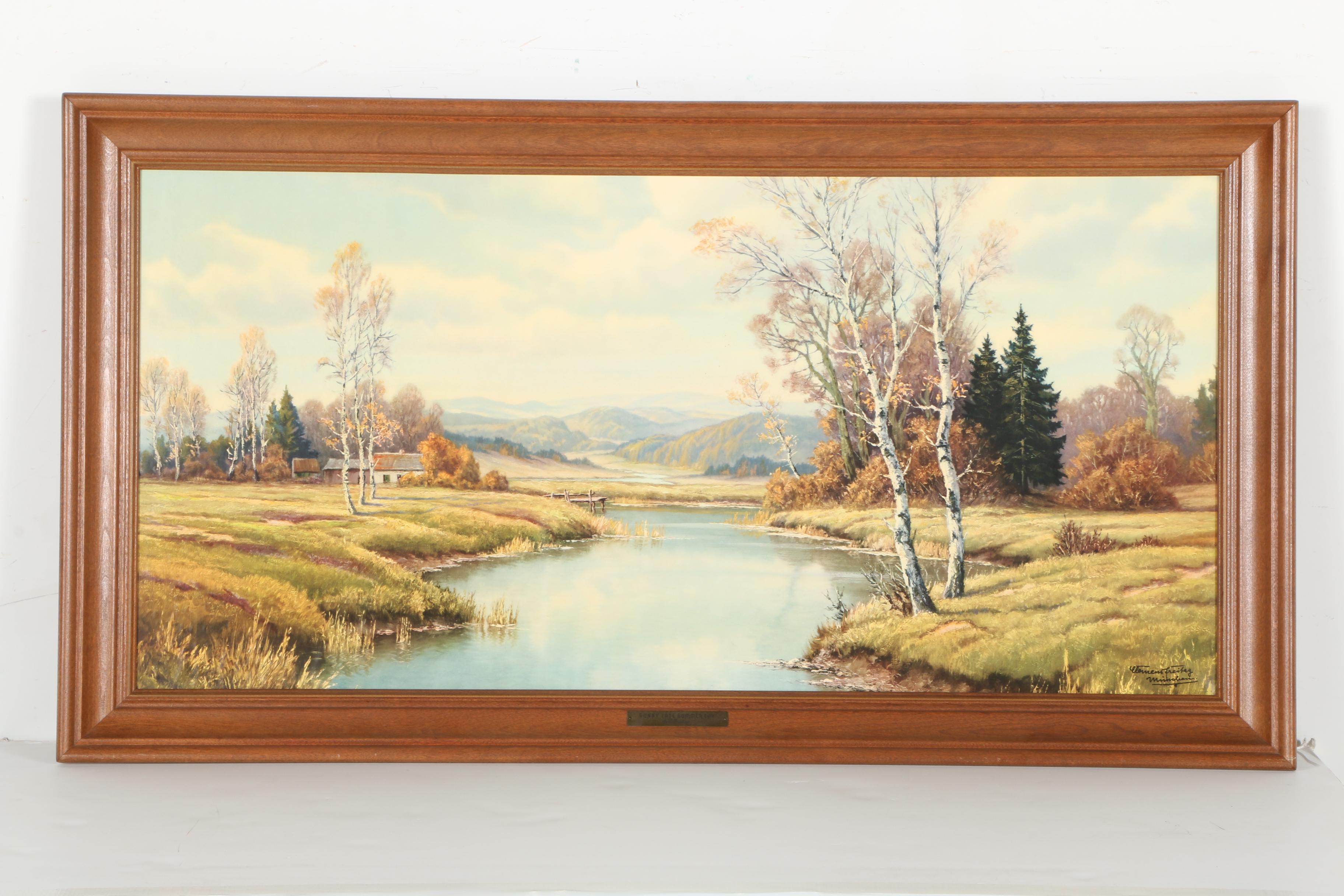 Framed Offset Lithograph of Landscapes