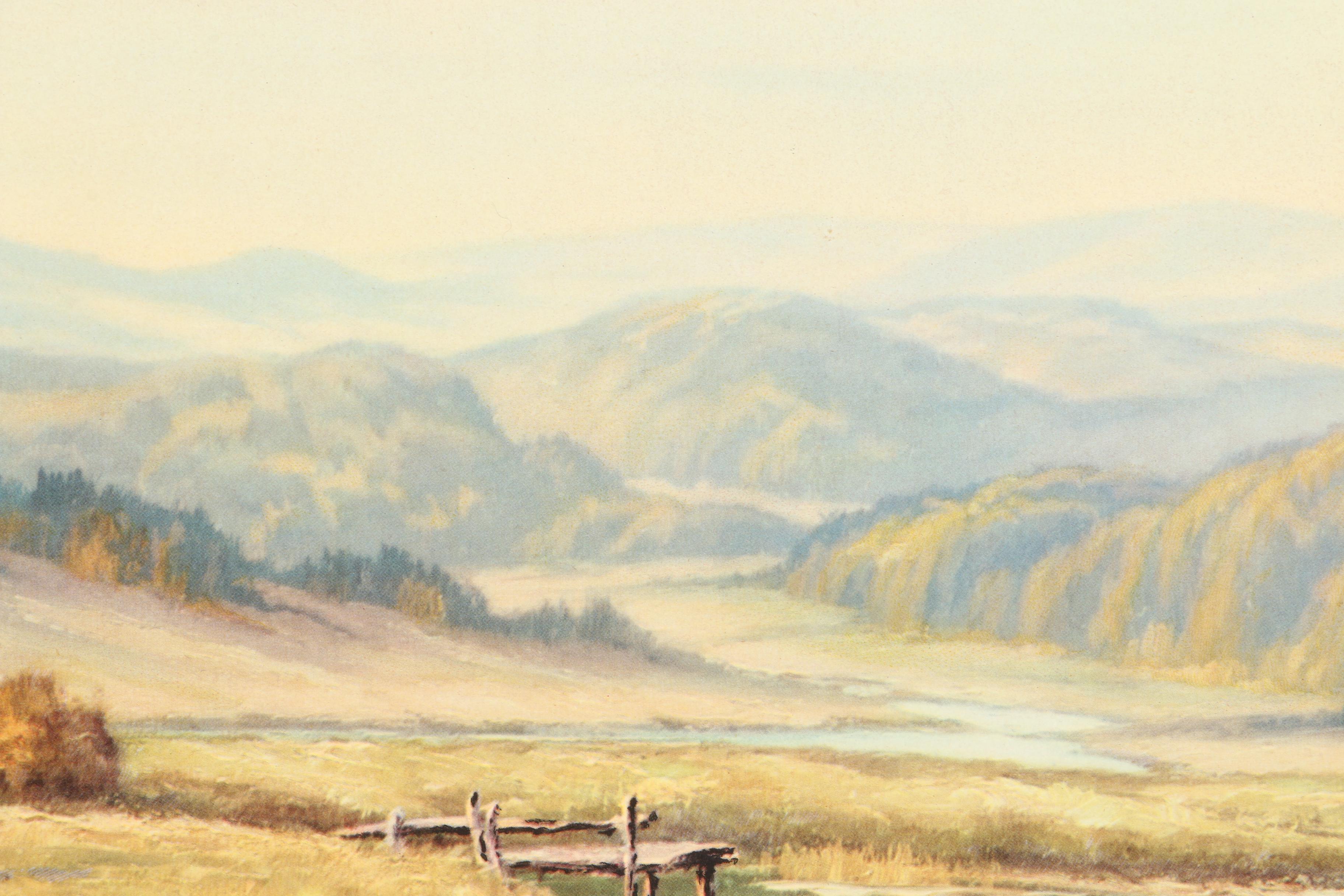 Framed Offset Lithograph of Landscapes