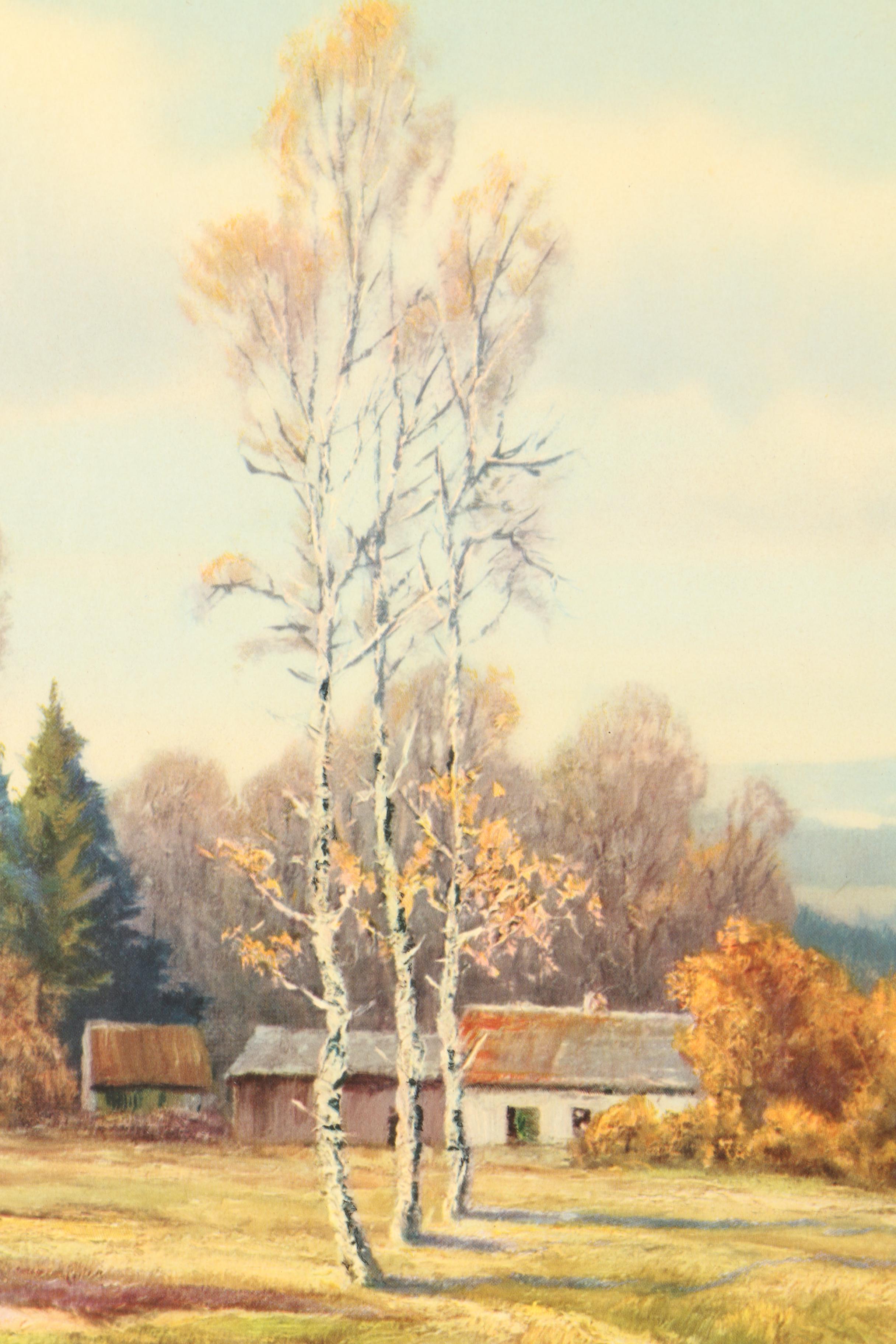 Framed Offset Lithograph of Landscapes