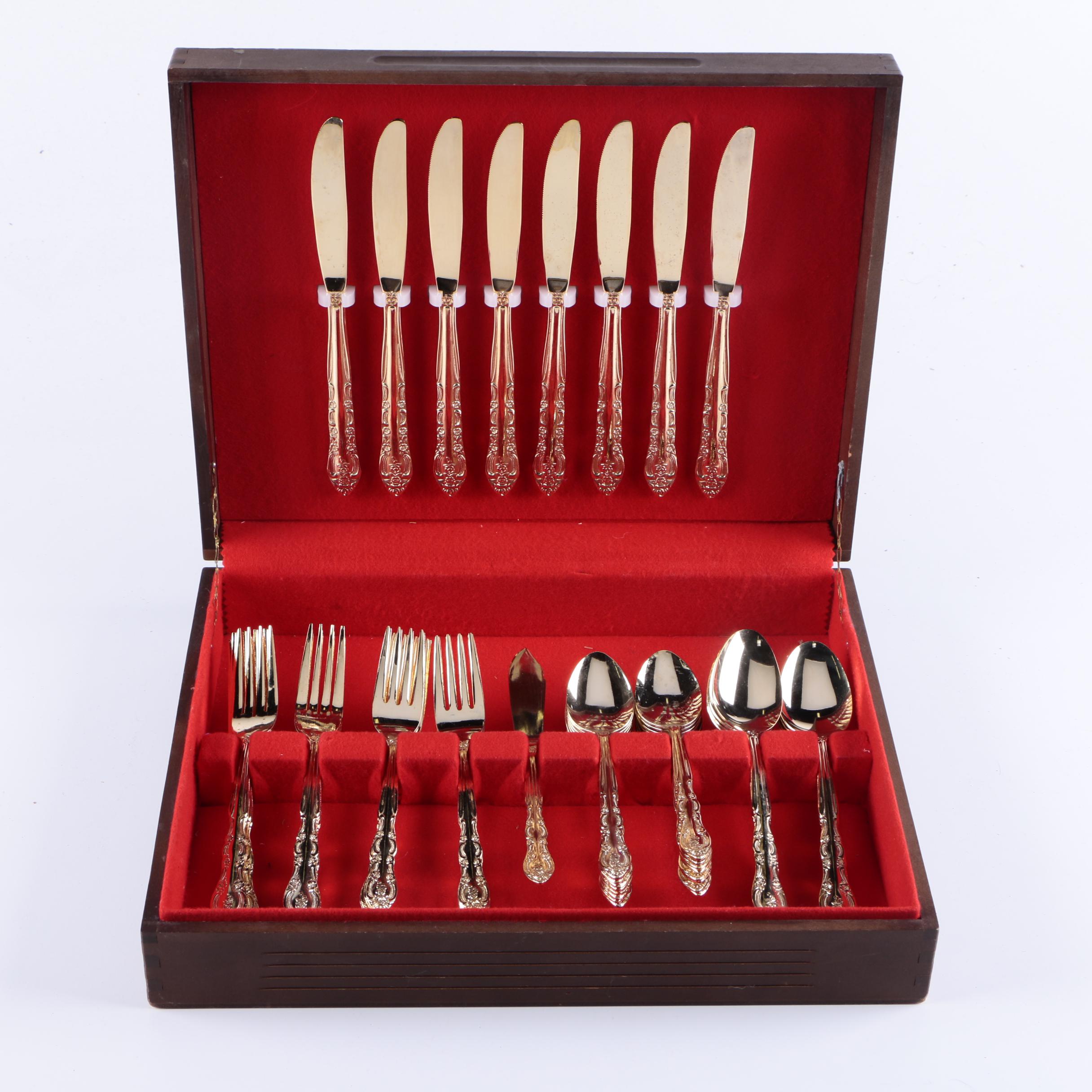 National Stainless Gold Toned Stainless Steel Flatware Set