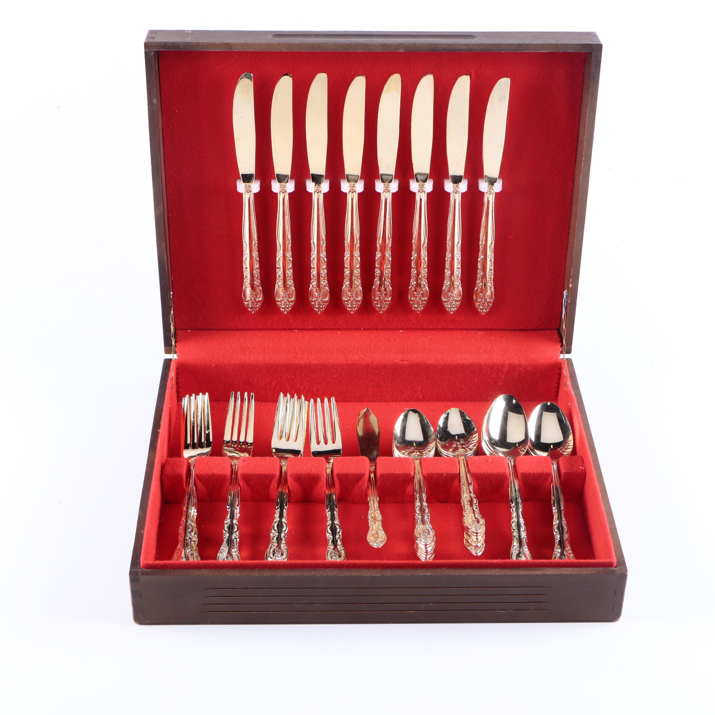 National Stainless Gold Toned Stainless Steel Flatware Set