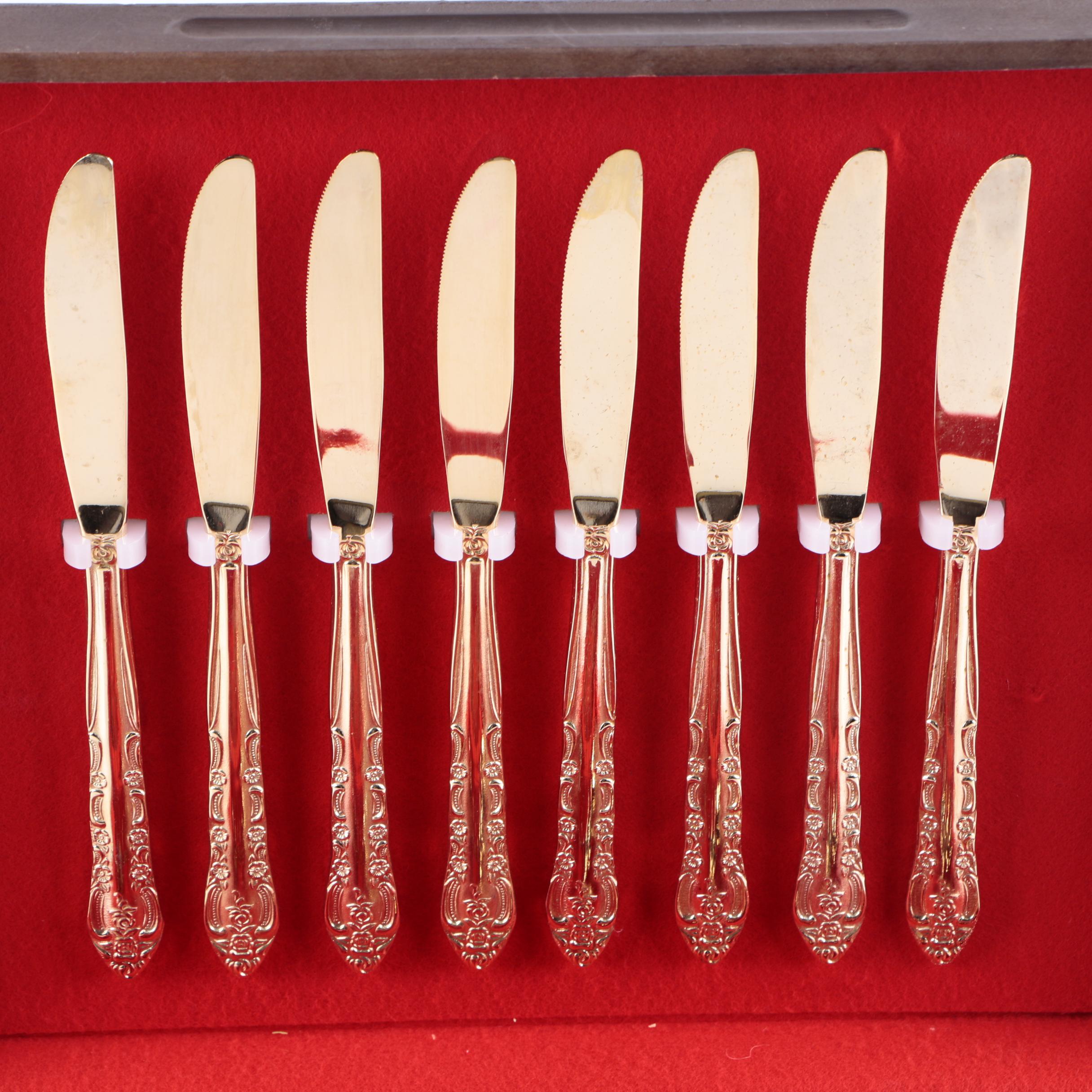National Stainless Gold Toned Stainless Steel Flatware Set