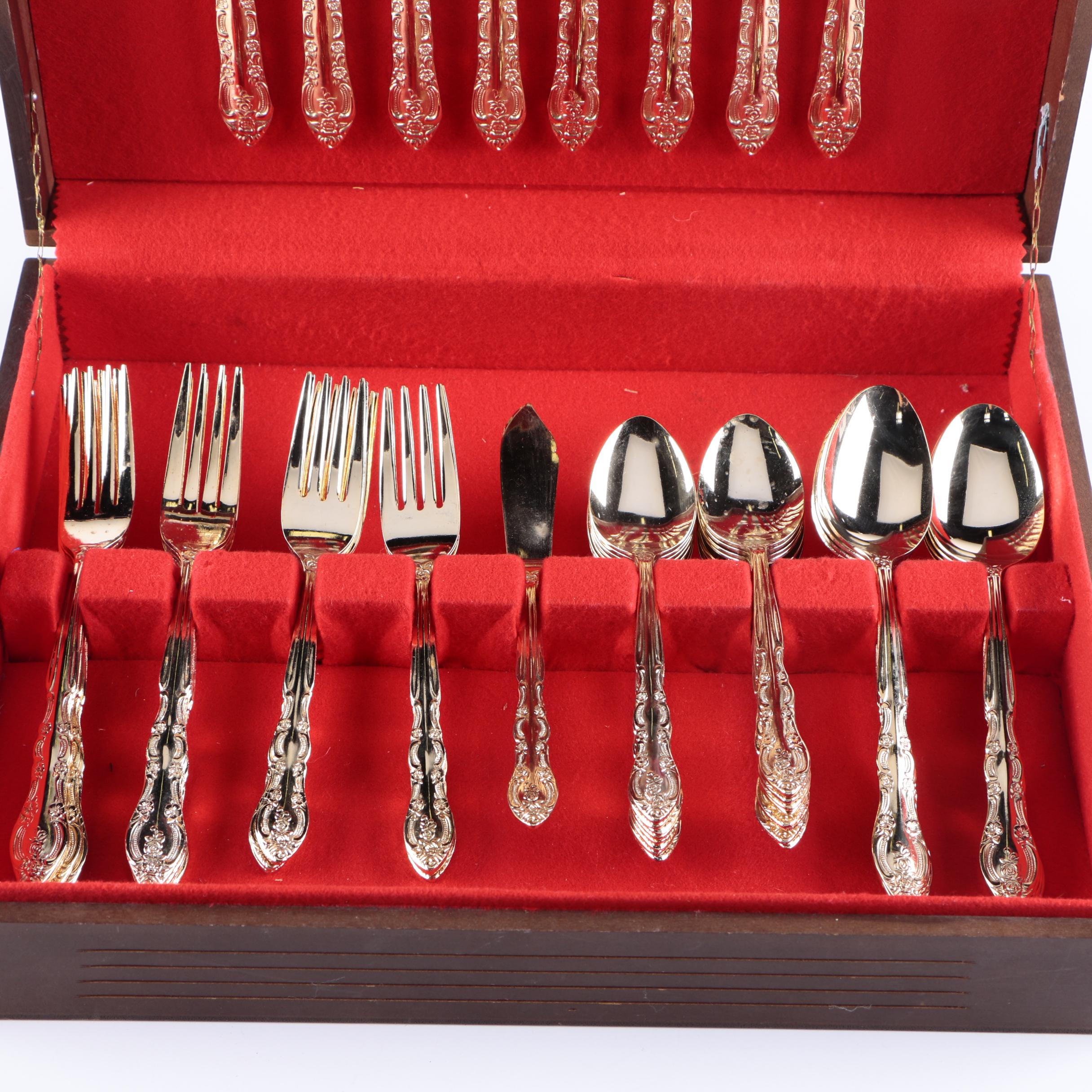 National Stainless Gold Toned Stainless Steel Flatware Set