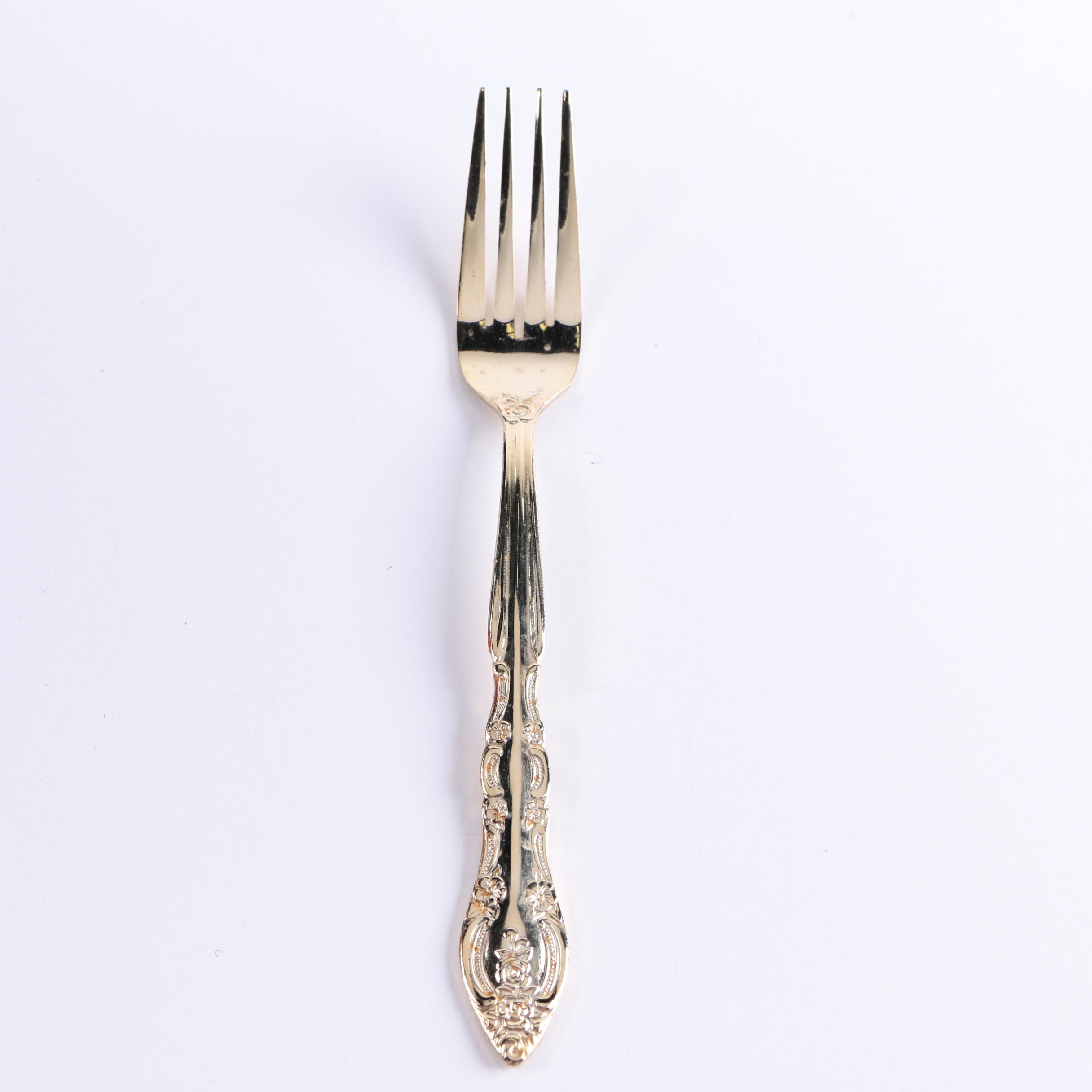 National Stainless Gold Toned Stainless Steel Flatware Set