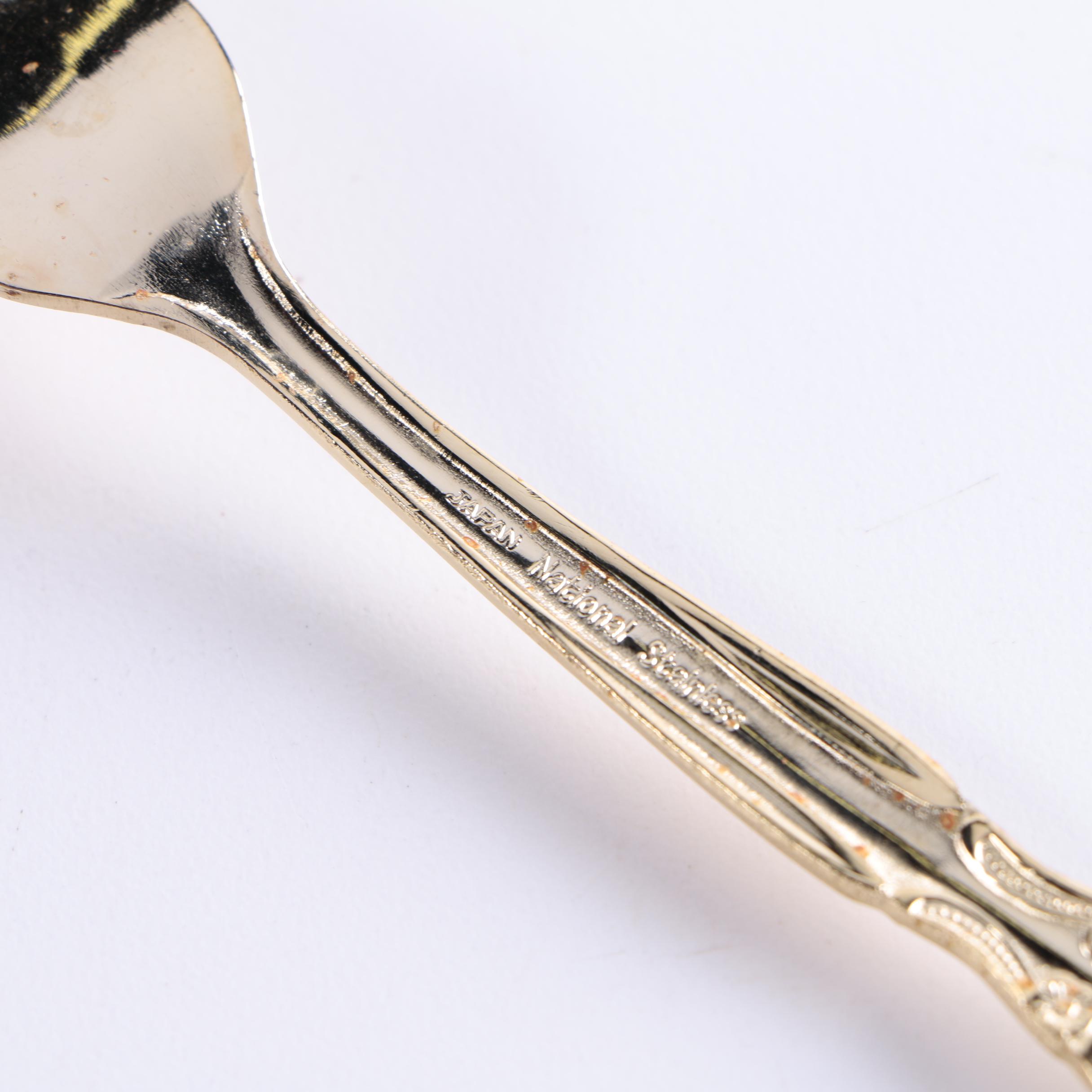 National Stainless Gold Toned Stainless Steel Flatware Set