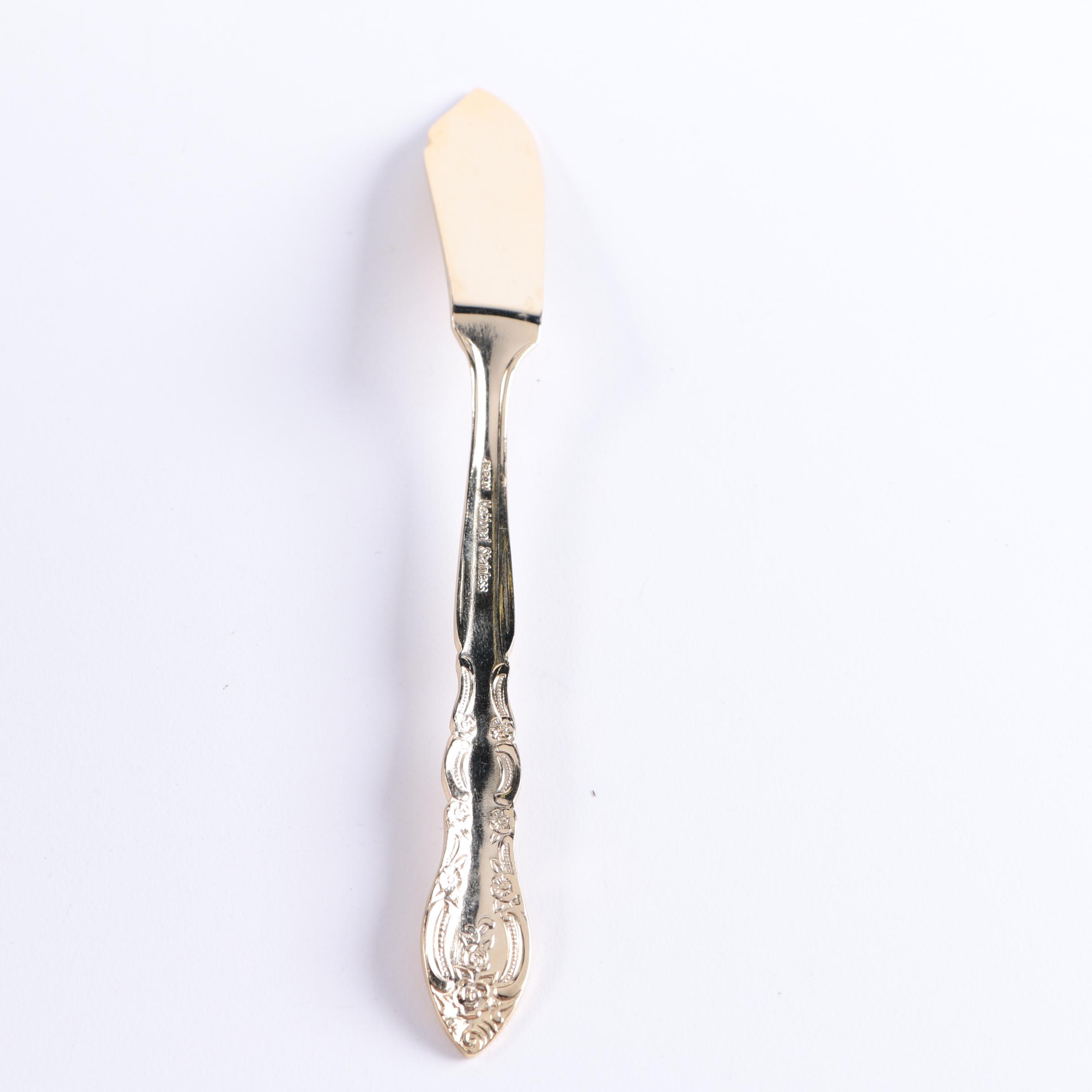 National Stainless Gold Toned Stainless Steel Flatware Set