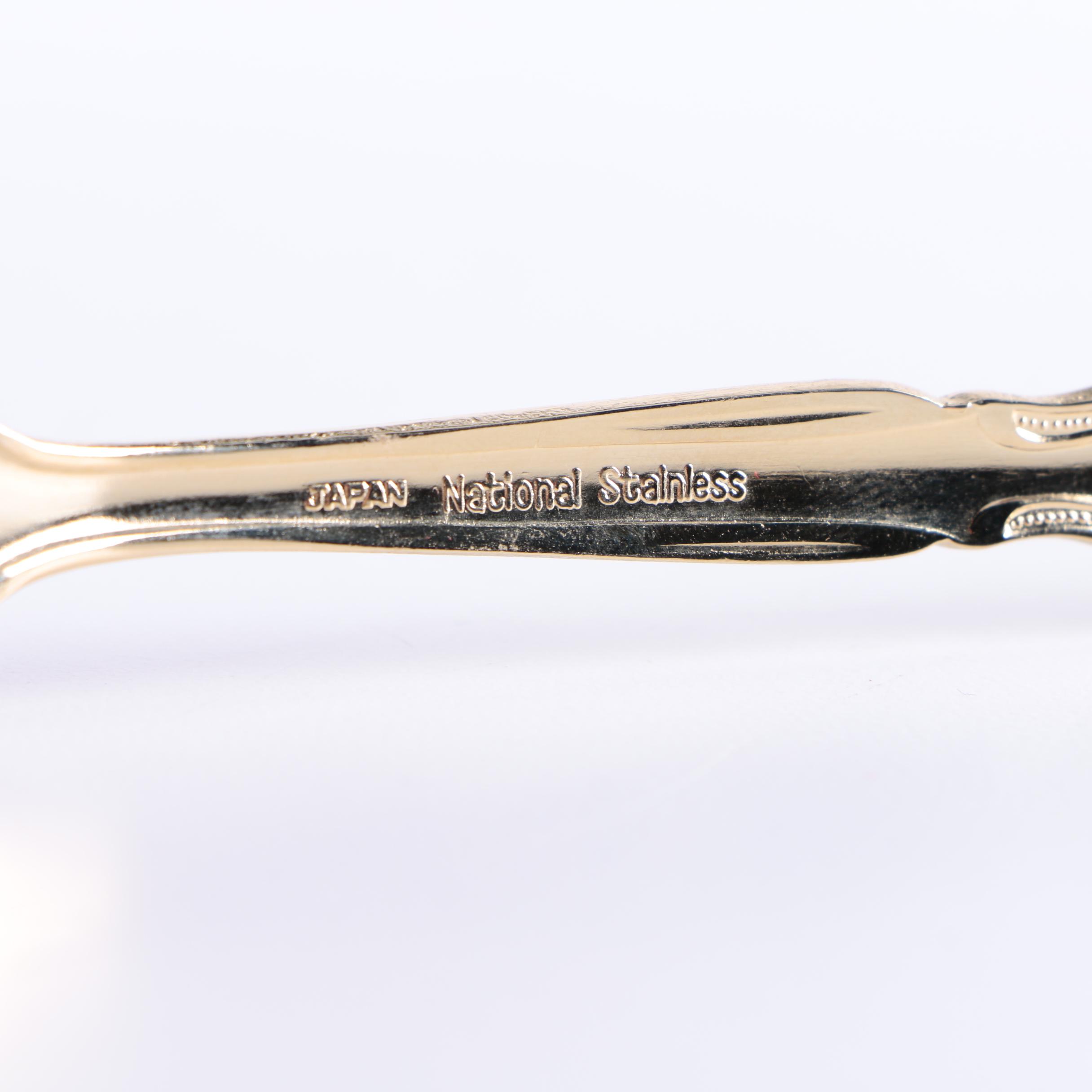 National Stainless Gold Toned Stainless Steel Flatware Set